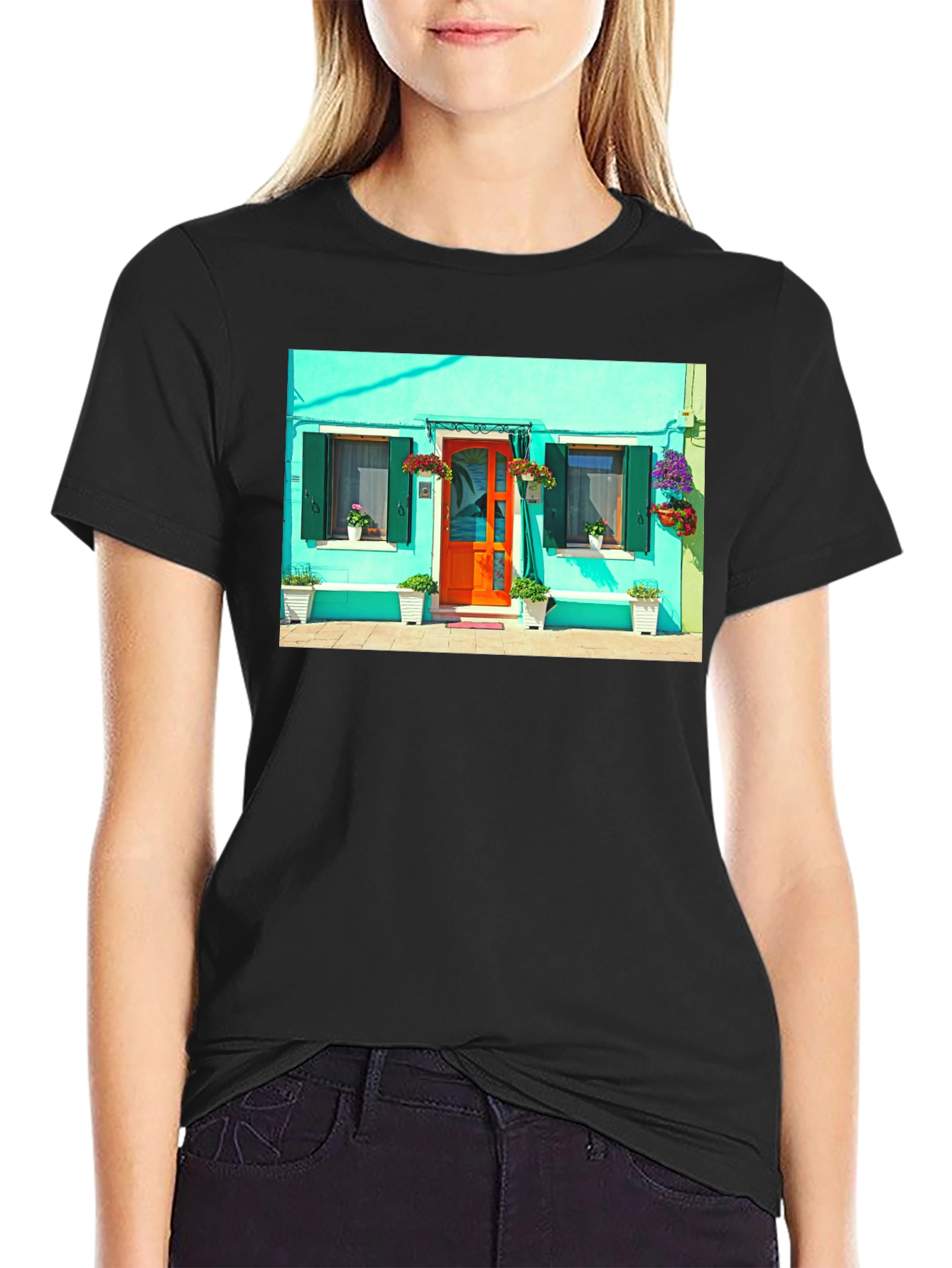 Colorful House Graphic T-Shirt