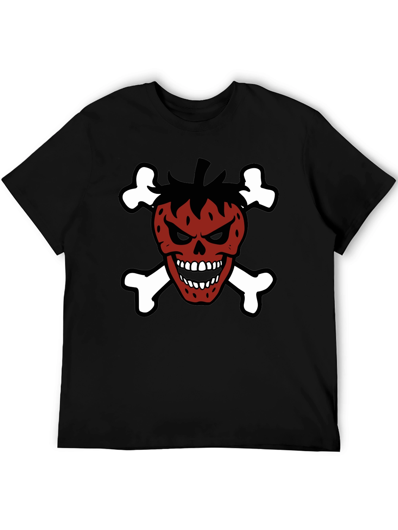 Strawberry Skull & Crossbones Graphic T-Shirt