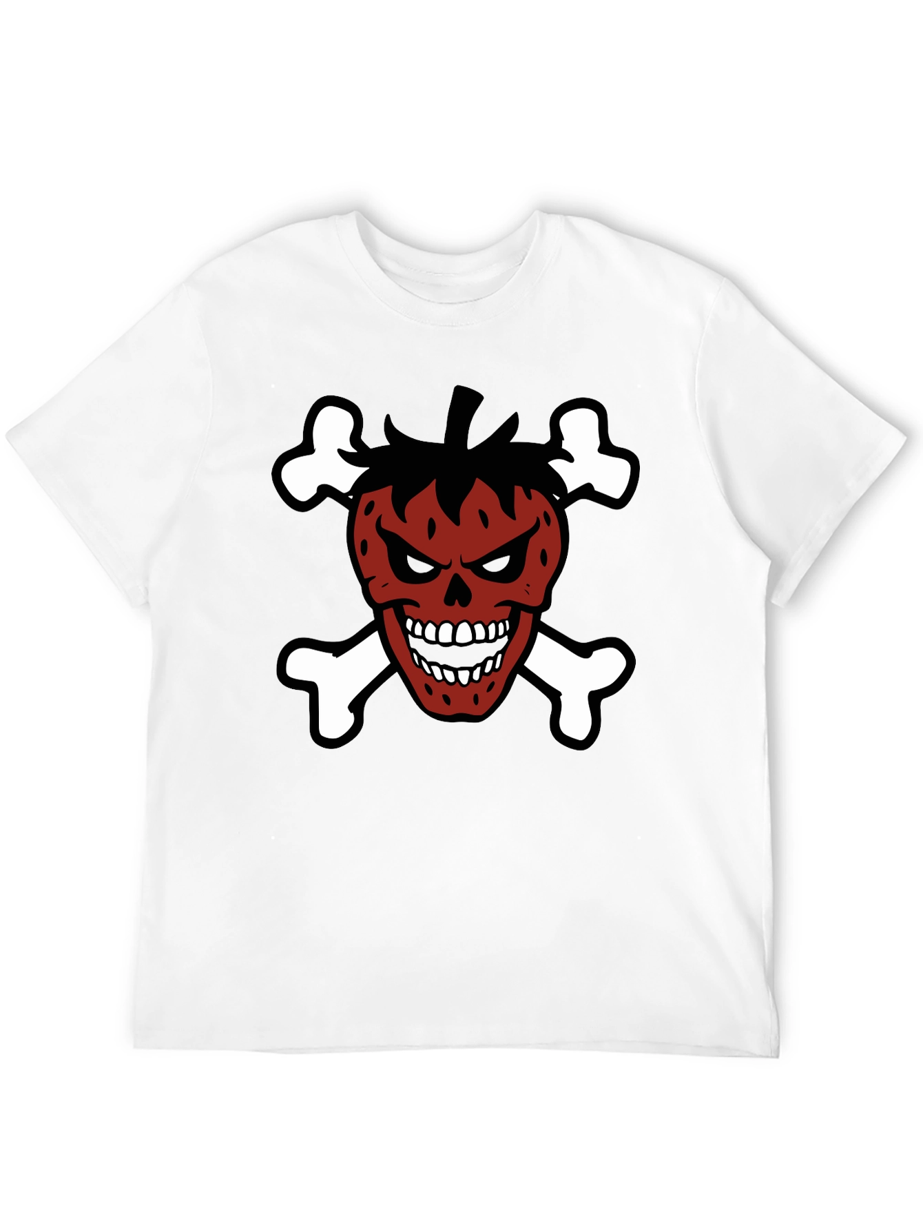 Strawberry Skull & Crossbones Graphic T-Shirt