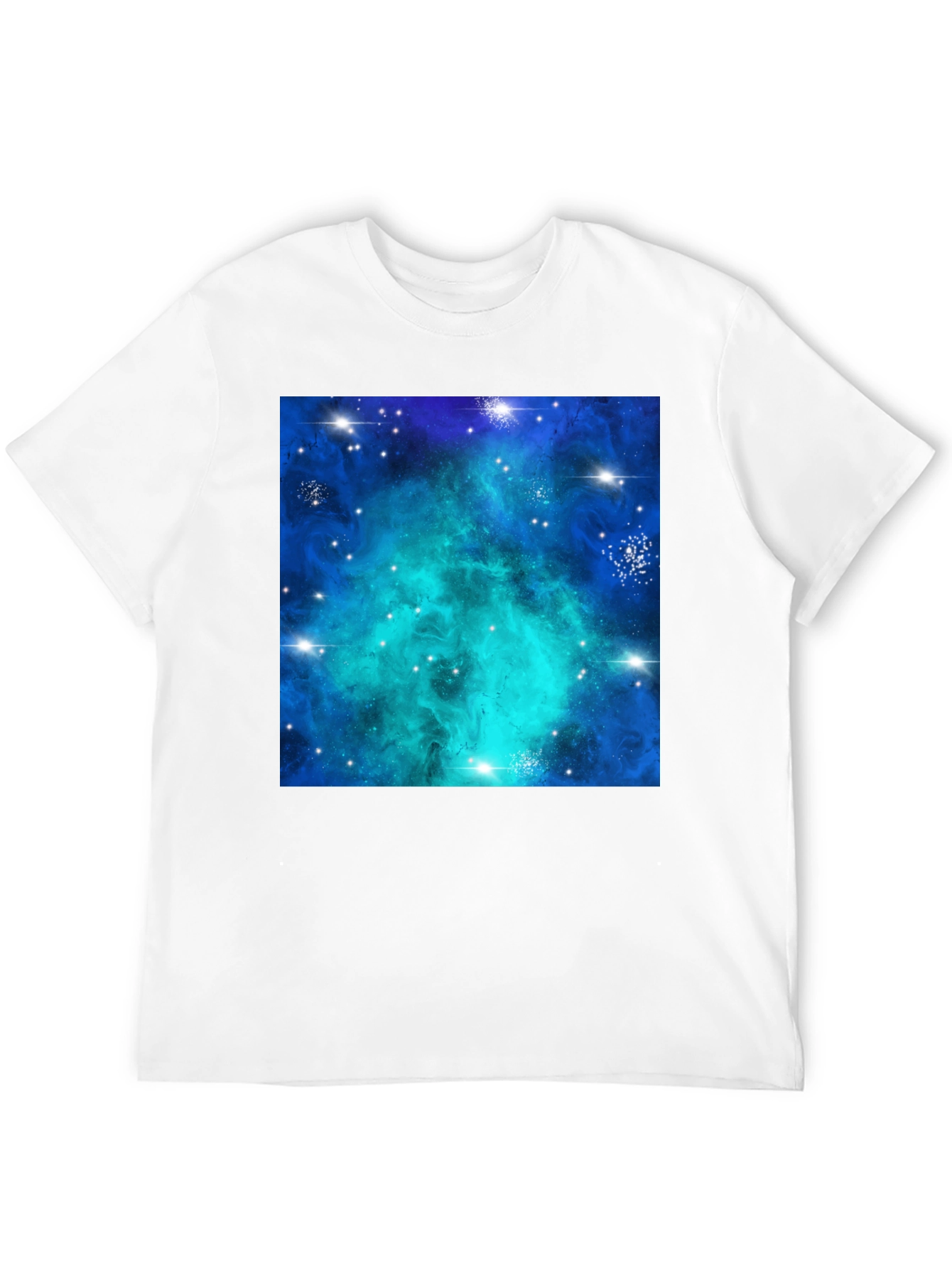 Galaxy Nebula Print Black T-Shirt