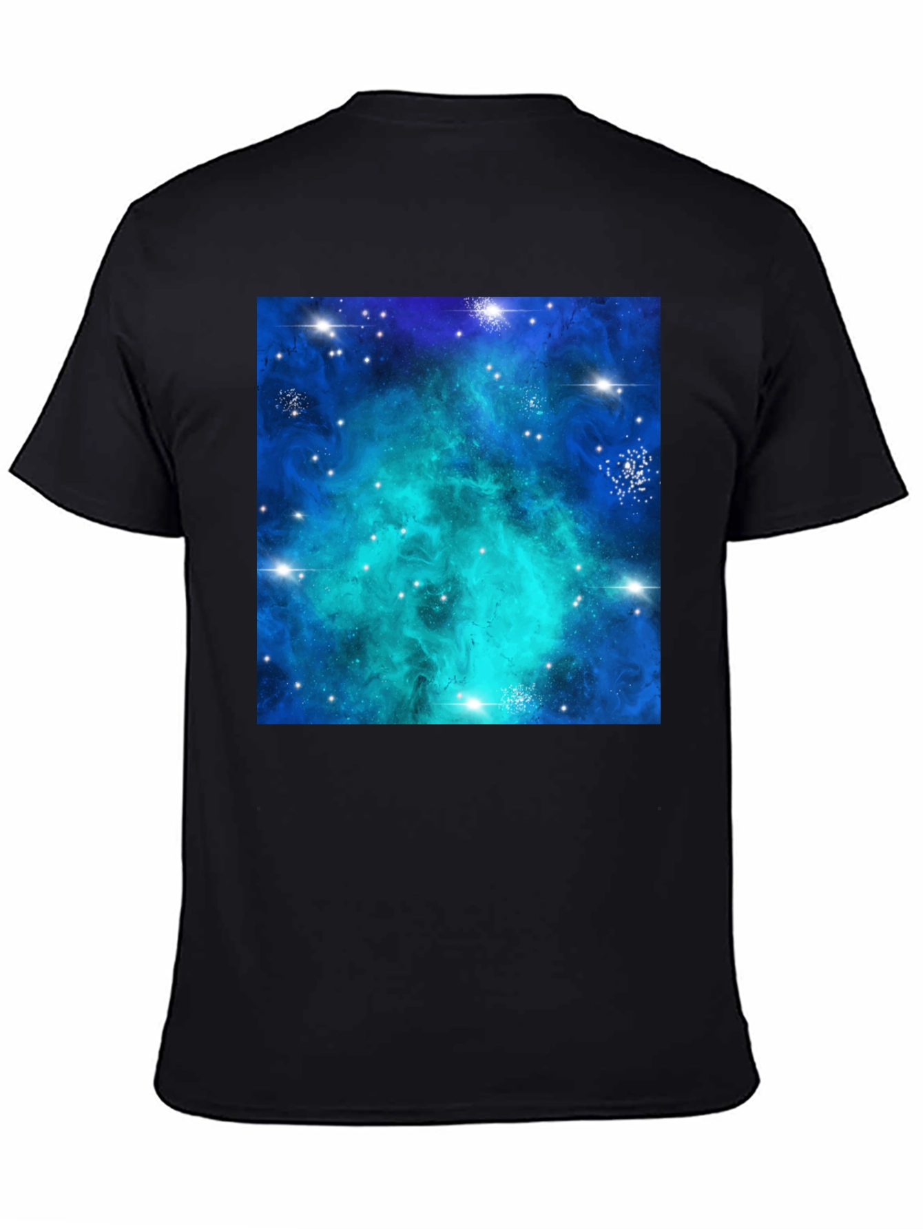 Galaxy Nebula Print Black T-Shirt