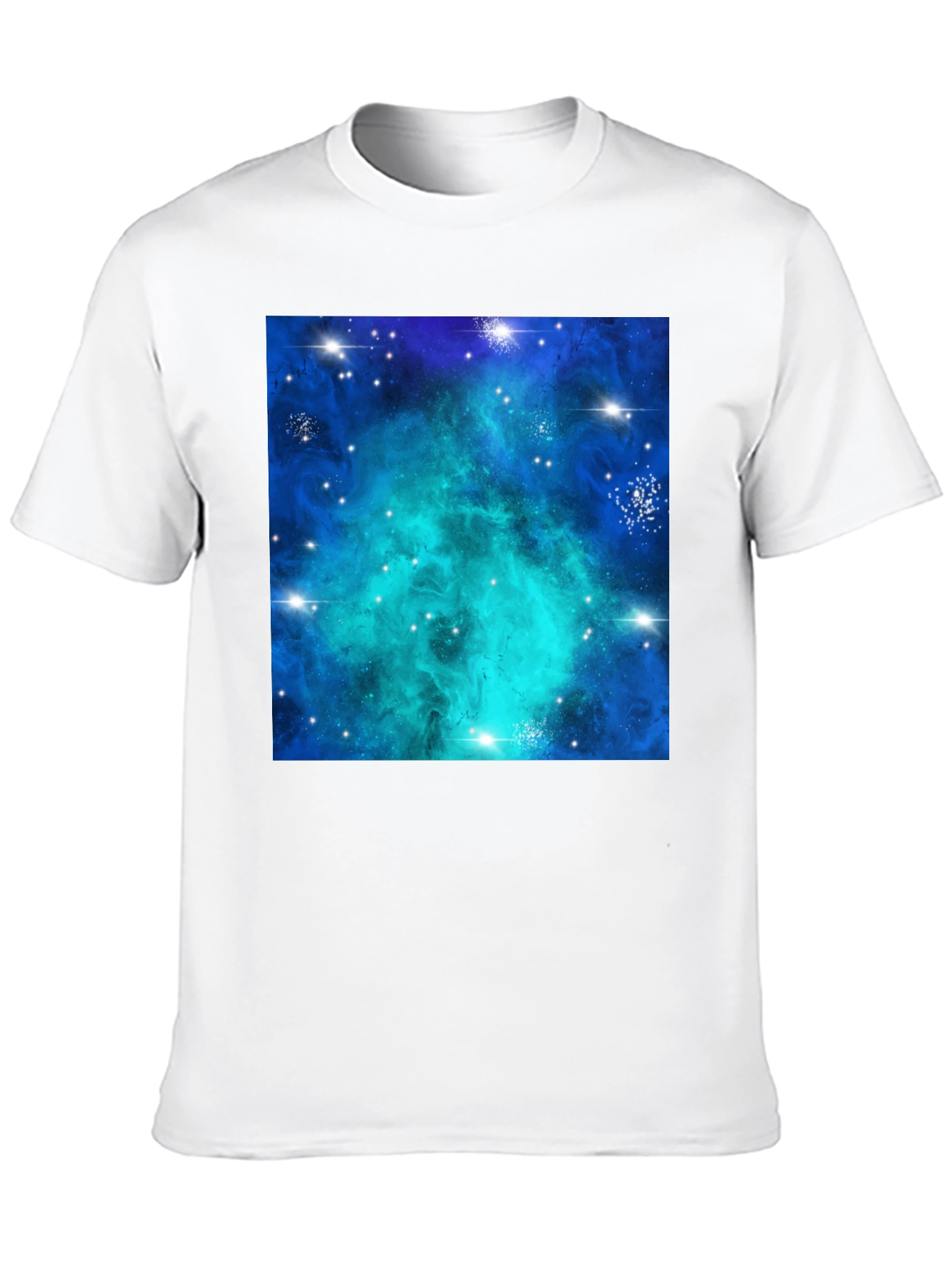 Galaxy Nebula Print Black T-Shirt