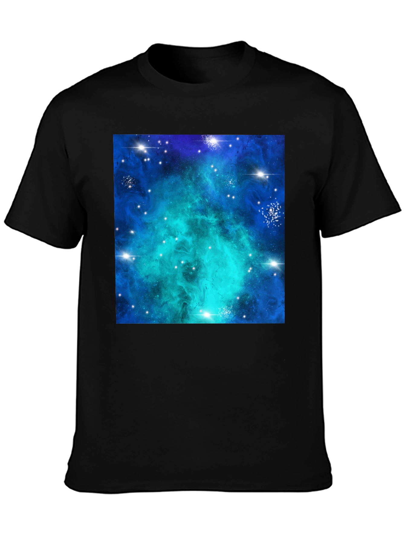 Galaxy Nebula Print Black T-Shirt