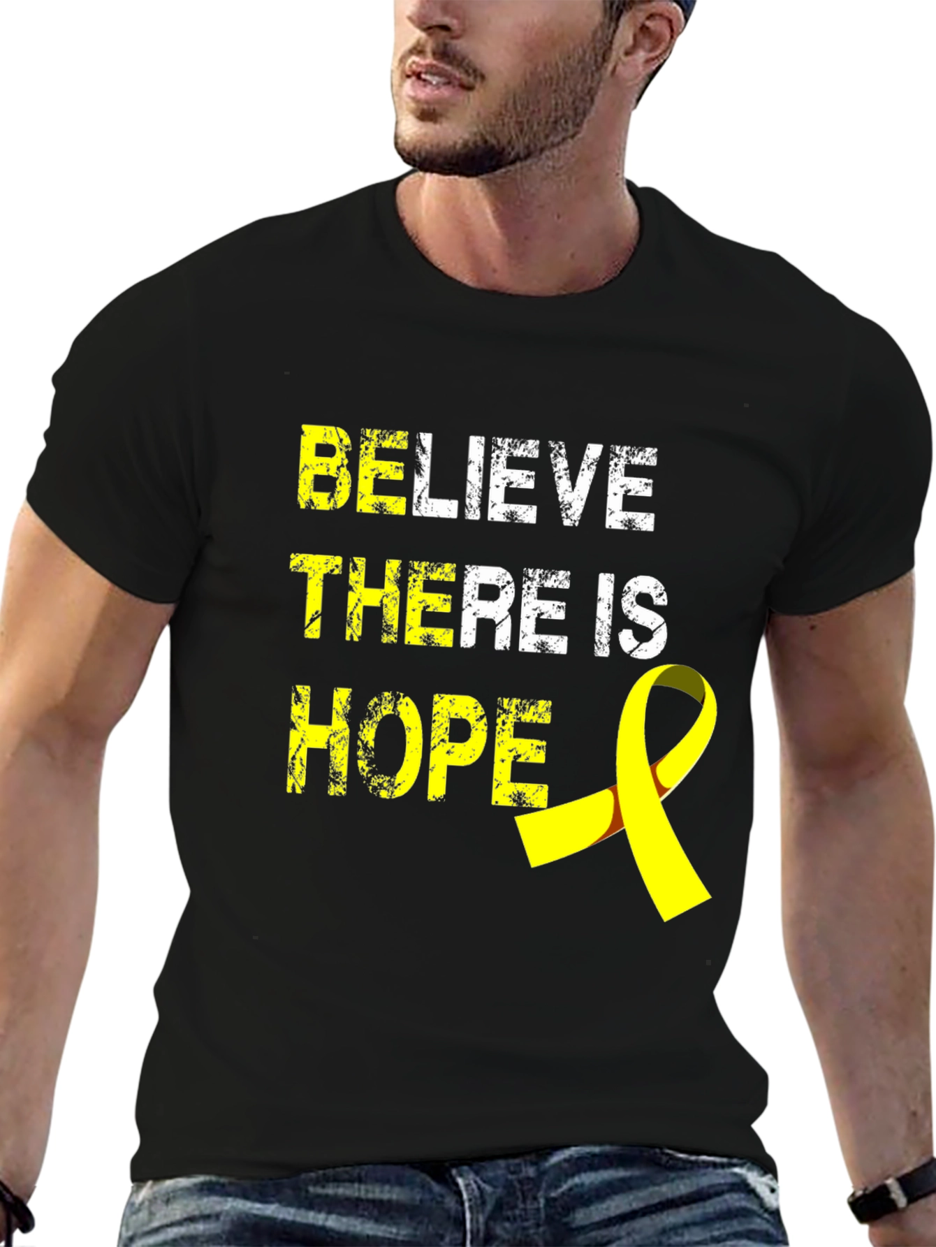 Believe There Is Hope T-Shirt - Yellow Ribbon