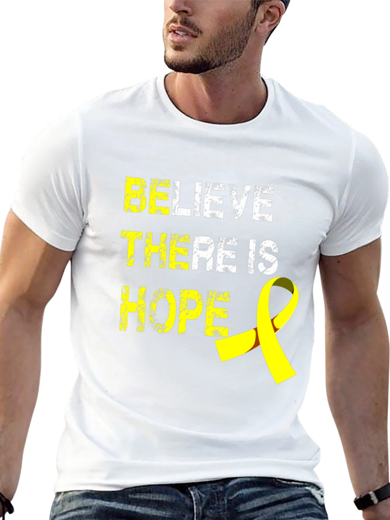 Believe There Is Hope T-Shirt - Yellow Ribbon