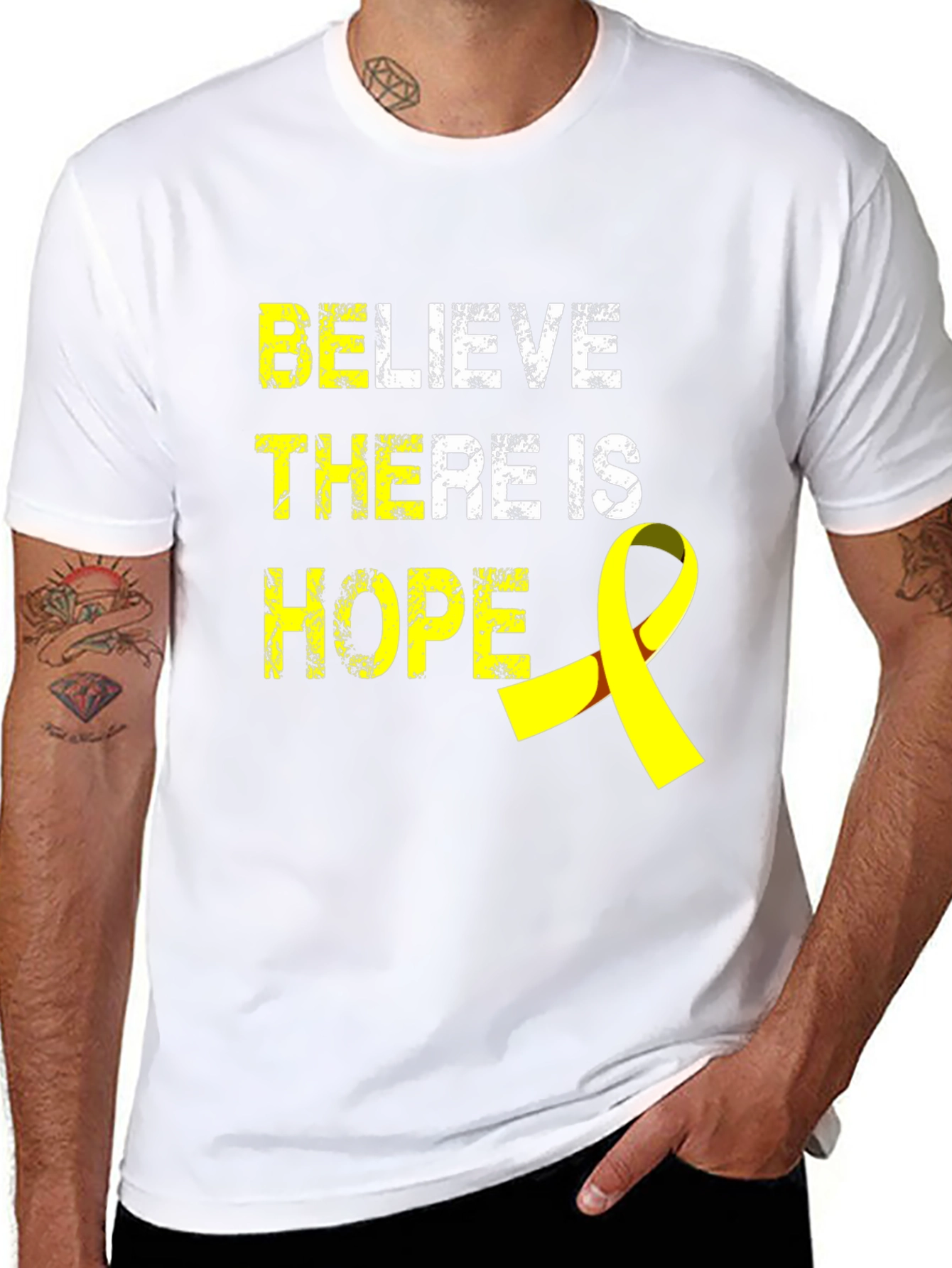 Believe There Is Hope T-Shirt - Yellow Ribbon