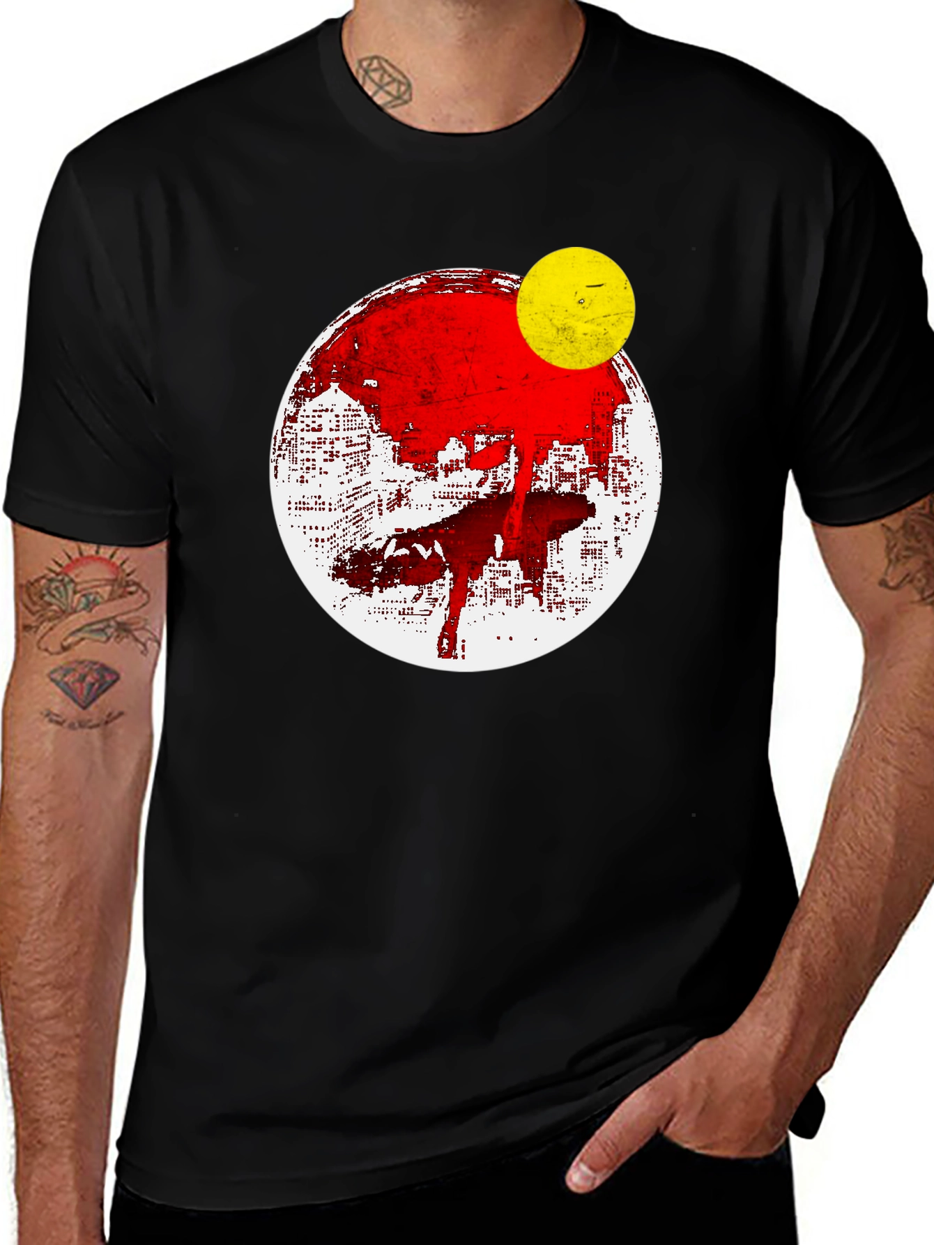 Abstract Graphic Print Mens T-Shirt