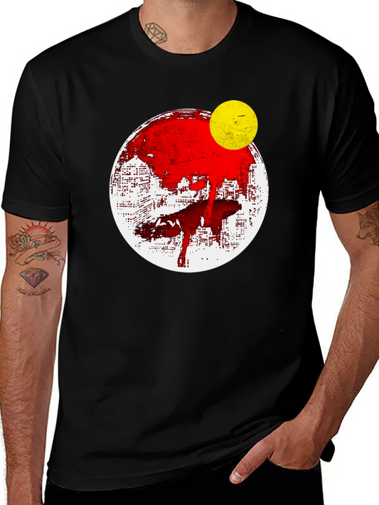 Abstract Graphic Print Mens T-Shirt