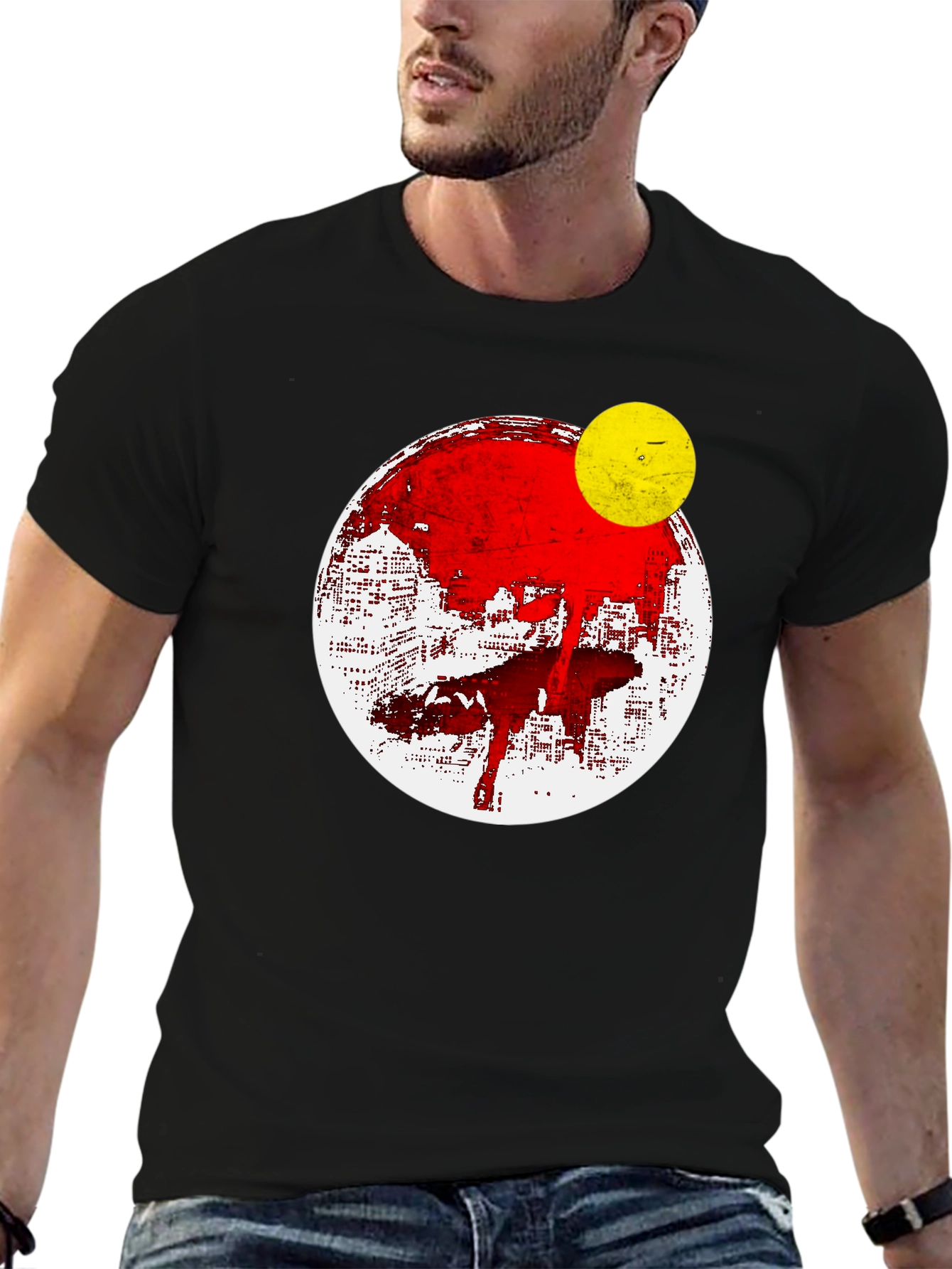 Abstract Graphic Print Mens T-Shirt