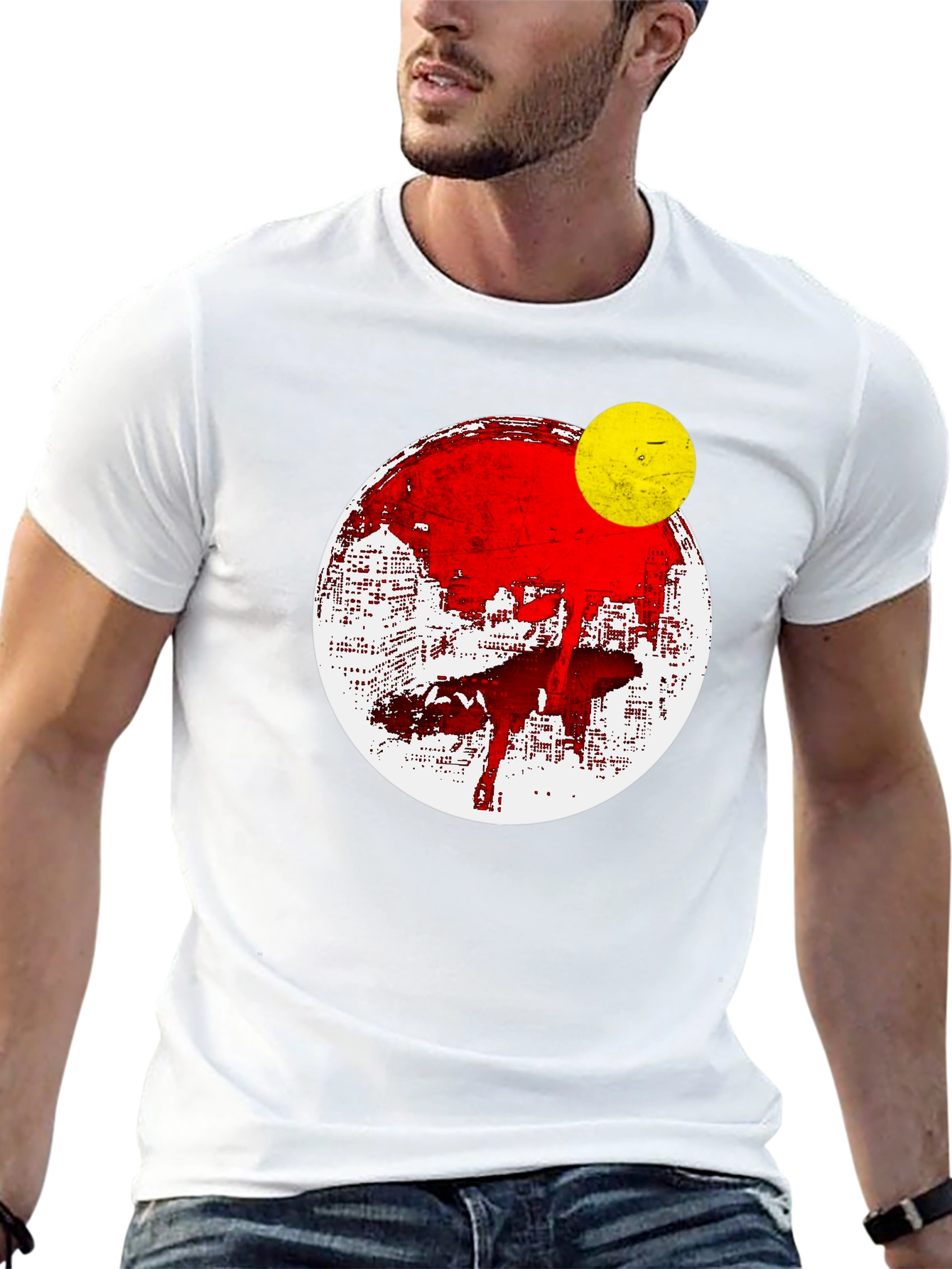 Abstract Graphic Print Mens T-Shirt