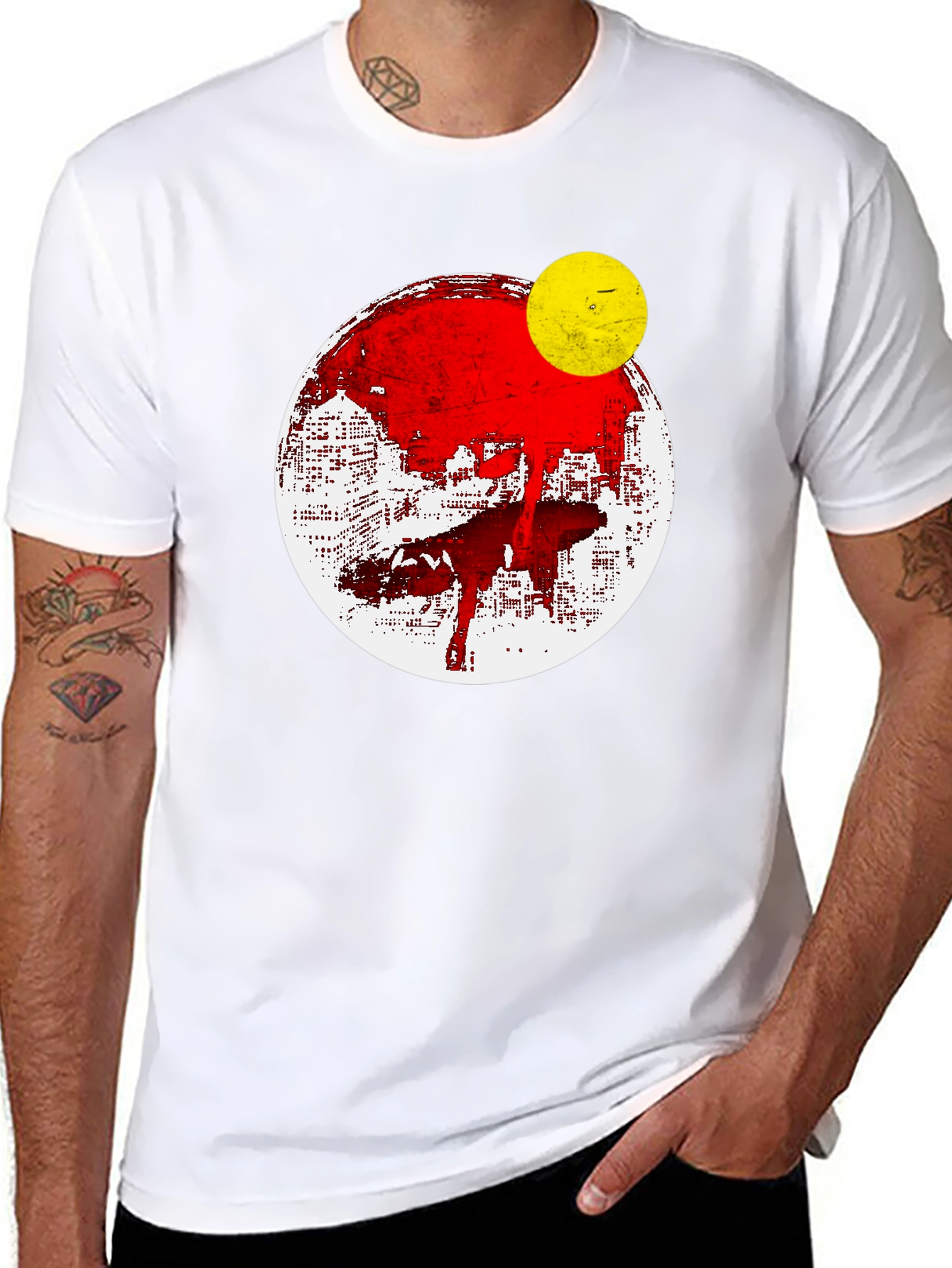 Abstract Graphic Print Mens T-Shirt