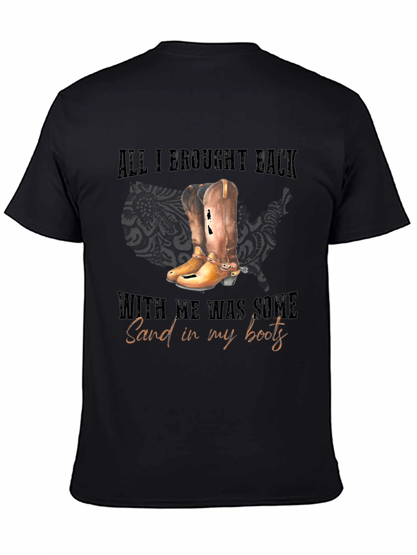 Sand In My Boots Black Graphic Tee
