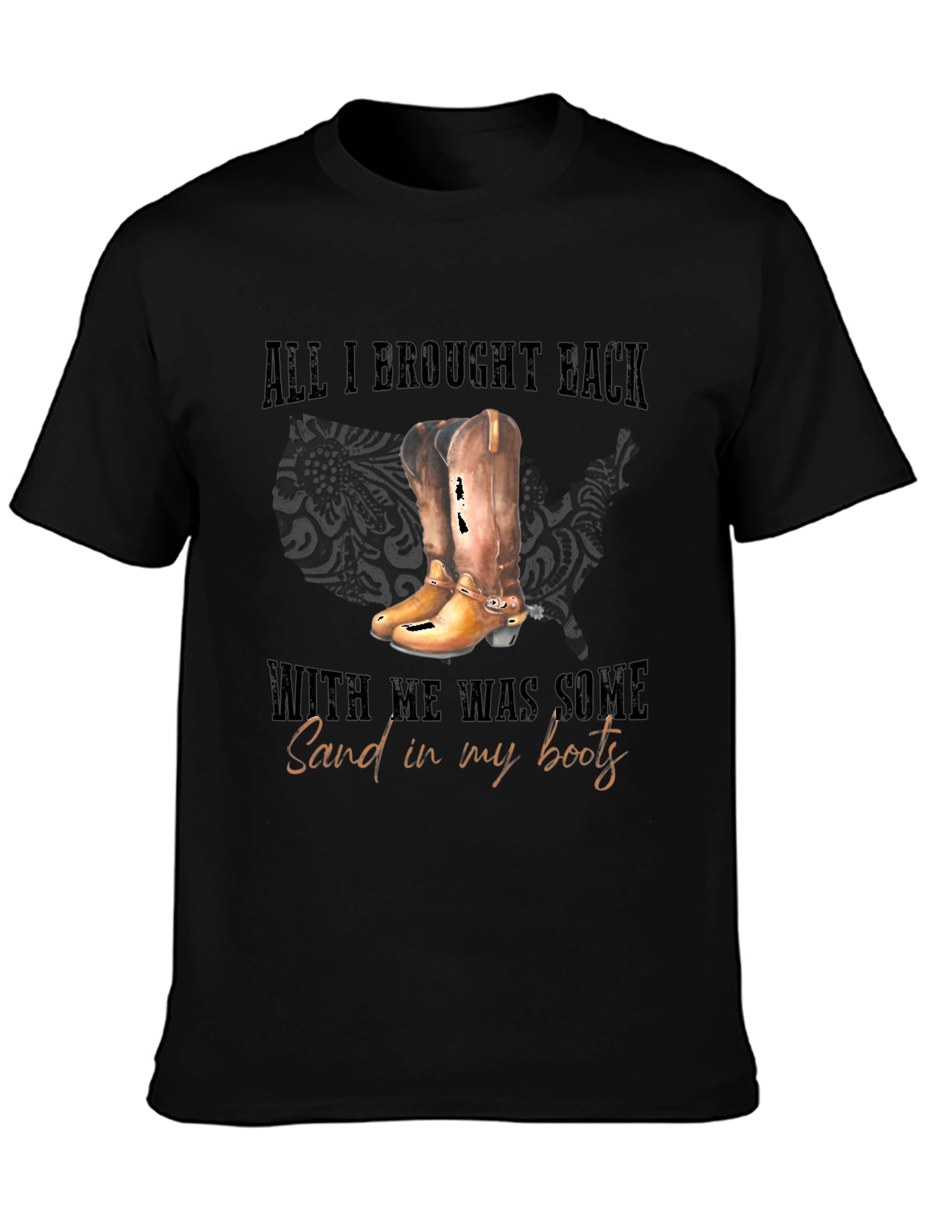 Sand In My Boots Black Graphic Tee