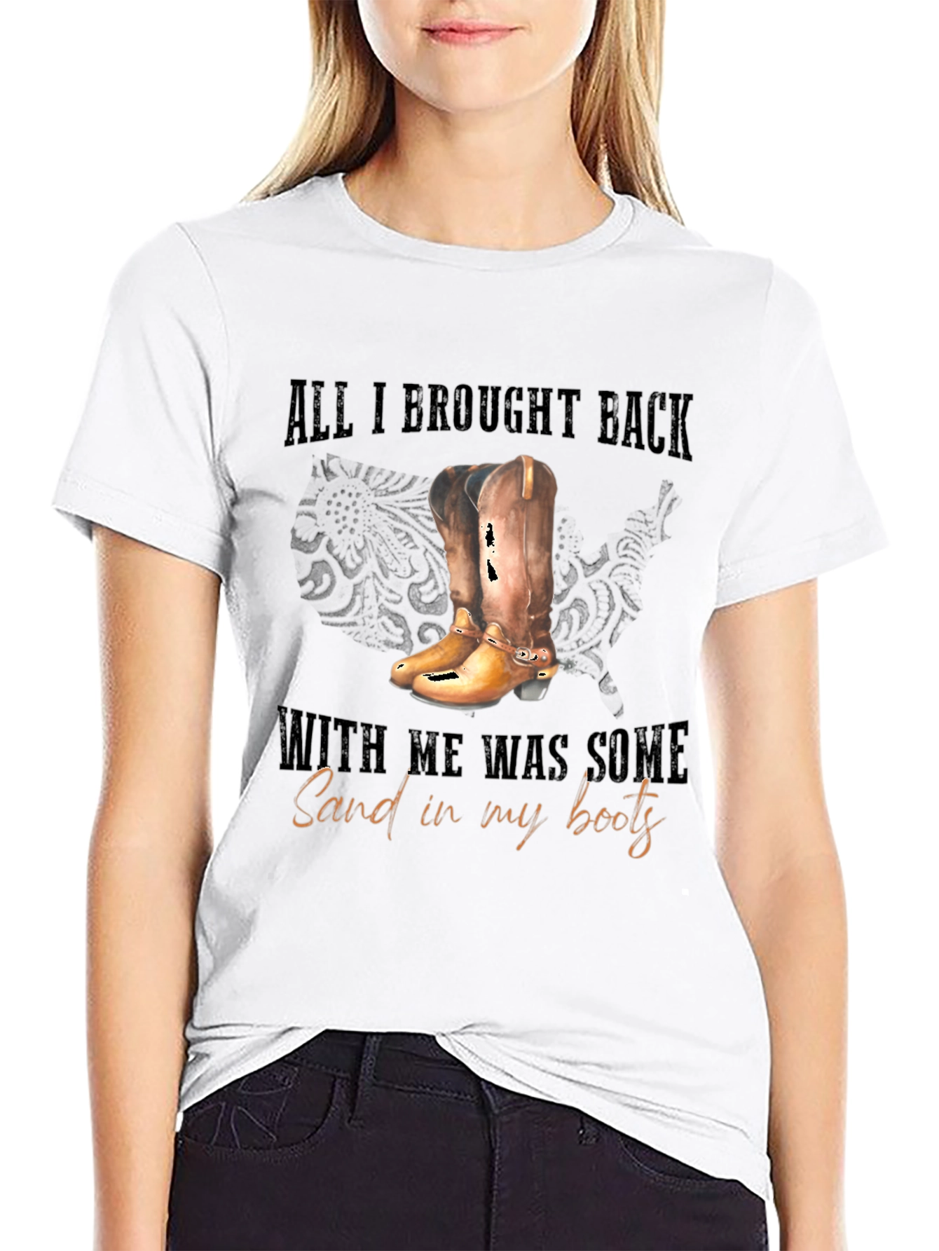 Sand In My Boots Black Graphic Tee