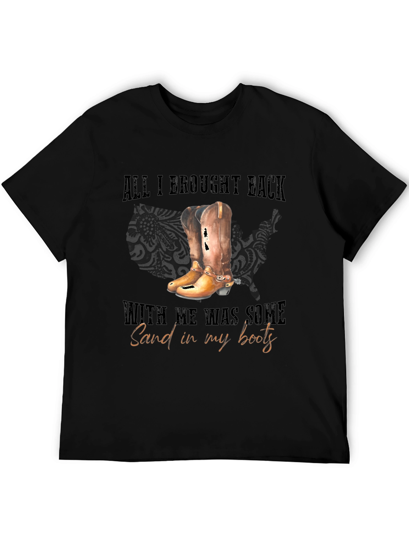Sand In My Boots Black Graphic Tee