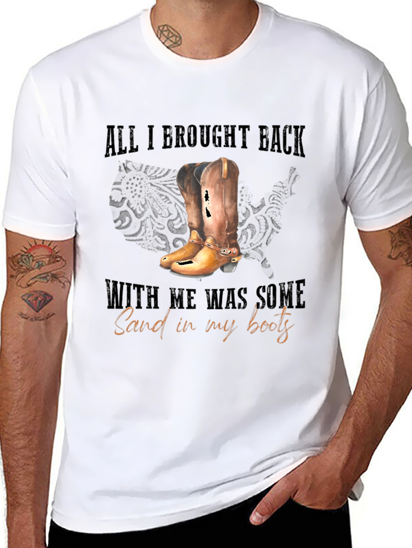 Sand In My Boots Black Graphic Tee