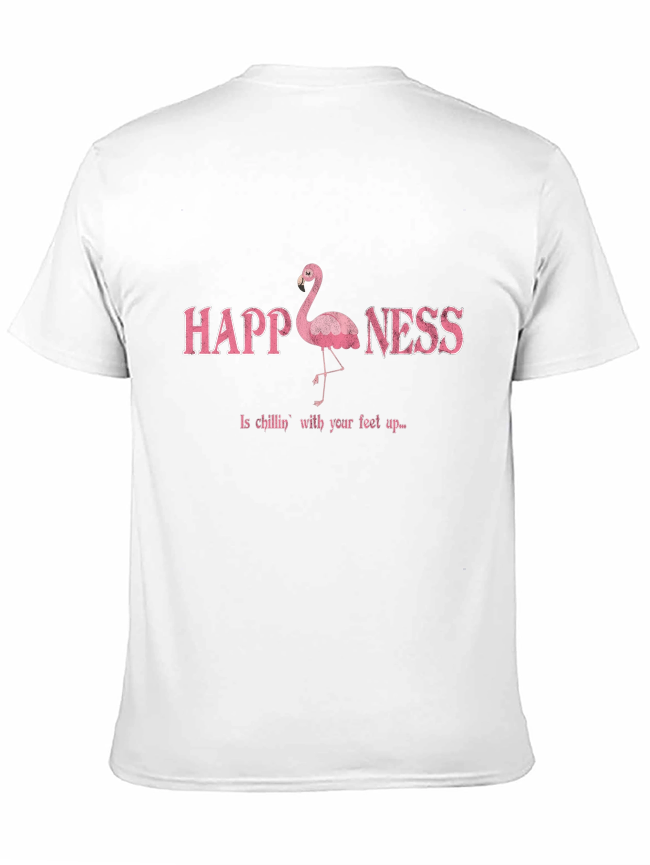 Happiness Flamingo Graphic Black T-Shirt