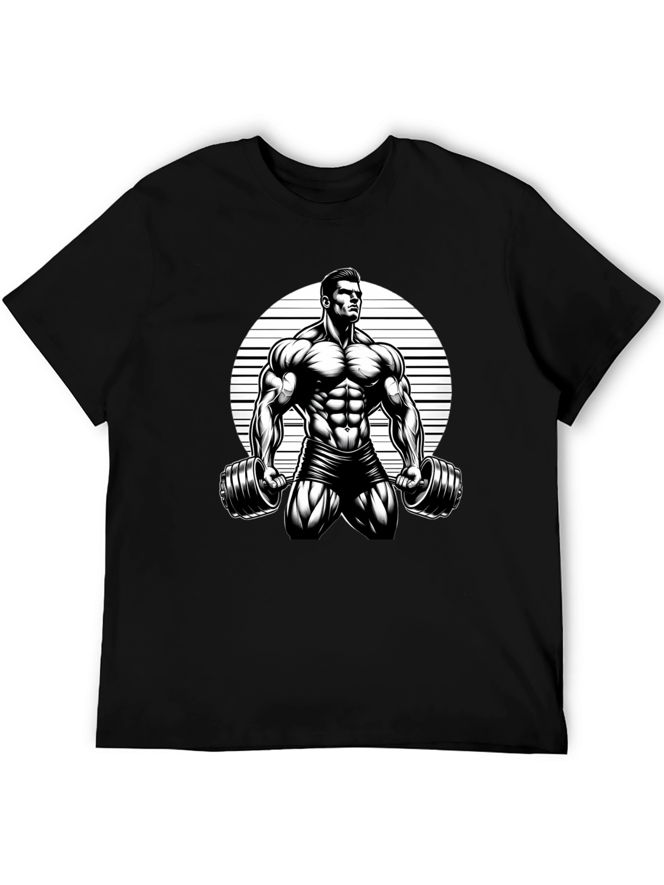 Muscle Man Graphic Black T-Shirt