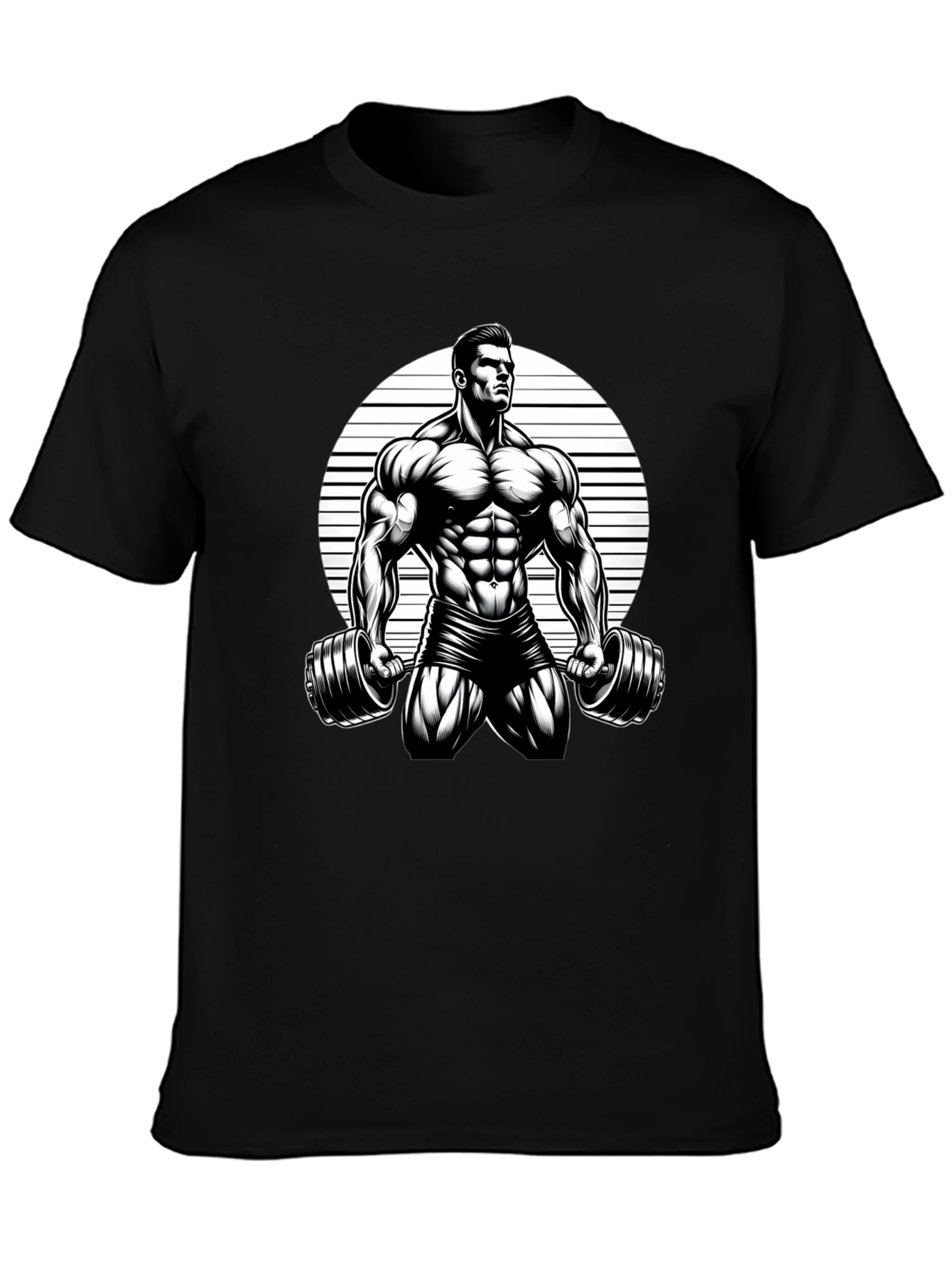 Muscle Man Graphic Black T-Shirt