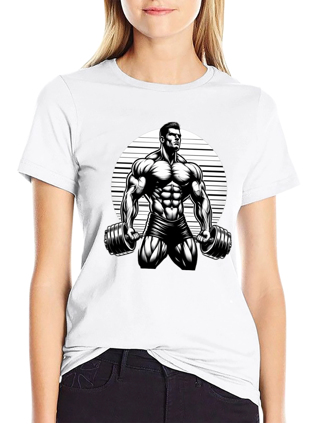 Muscle Man Graphic Black T-Shirt