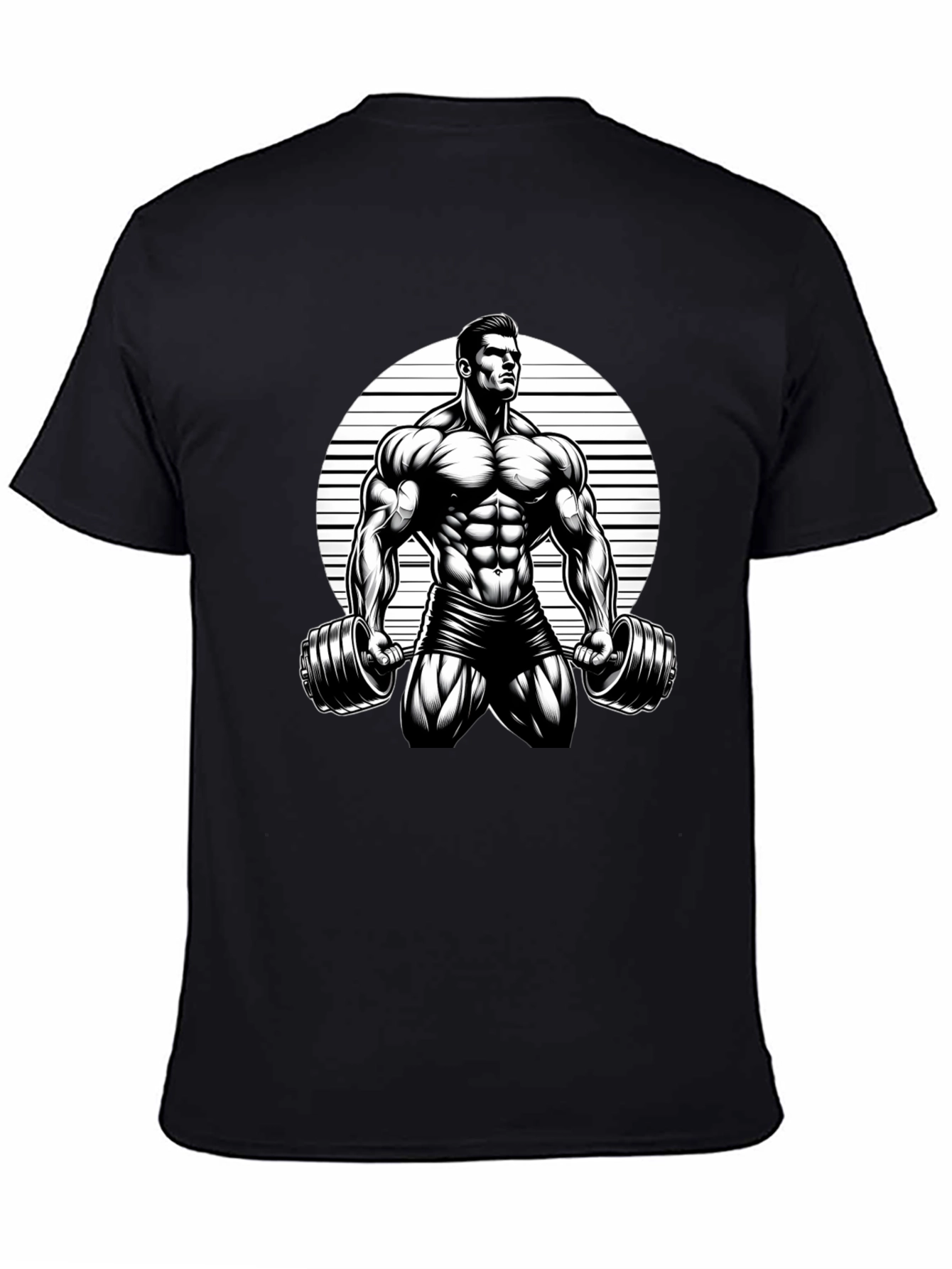 Muscle Man Graphic Black T-Shirt