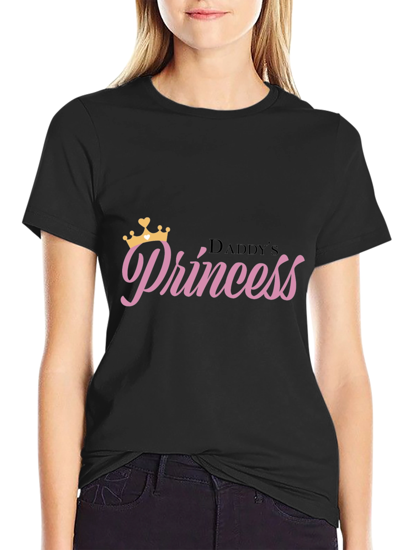 Daddys Princess Black T-Shirt