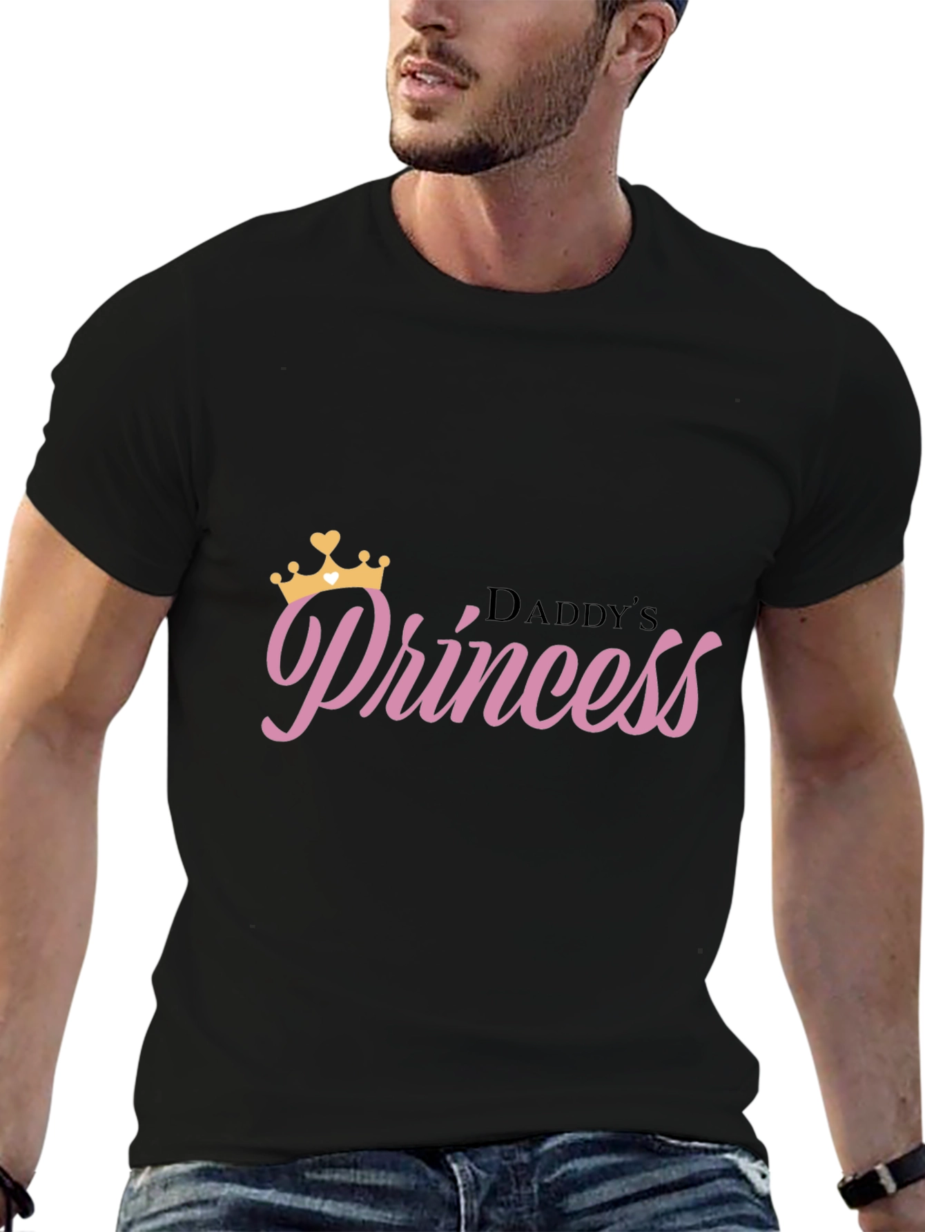 Daddys Princess Black T-Shirt