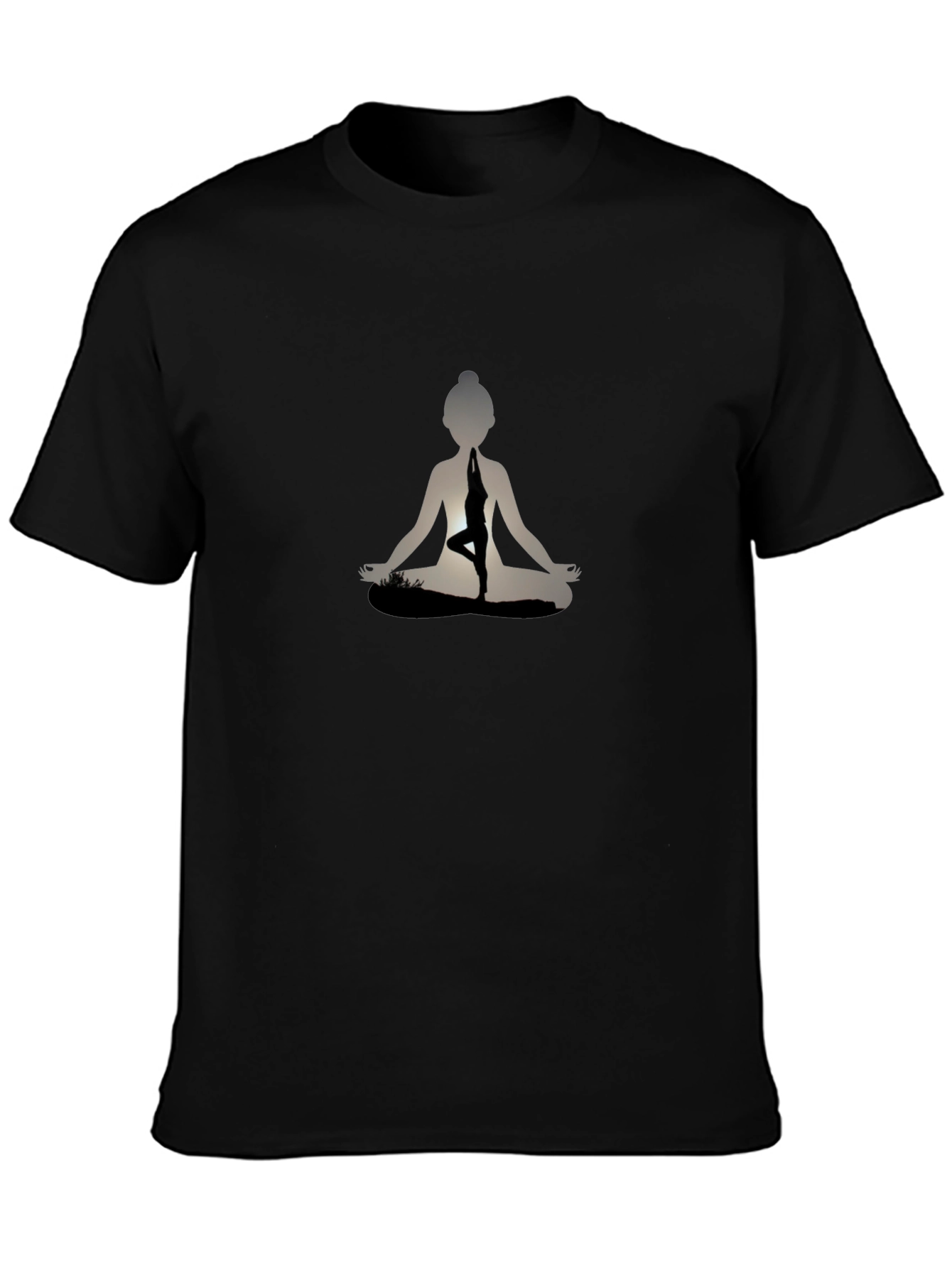 Yoga Silhouette Graphic Black T-Shirt