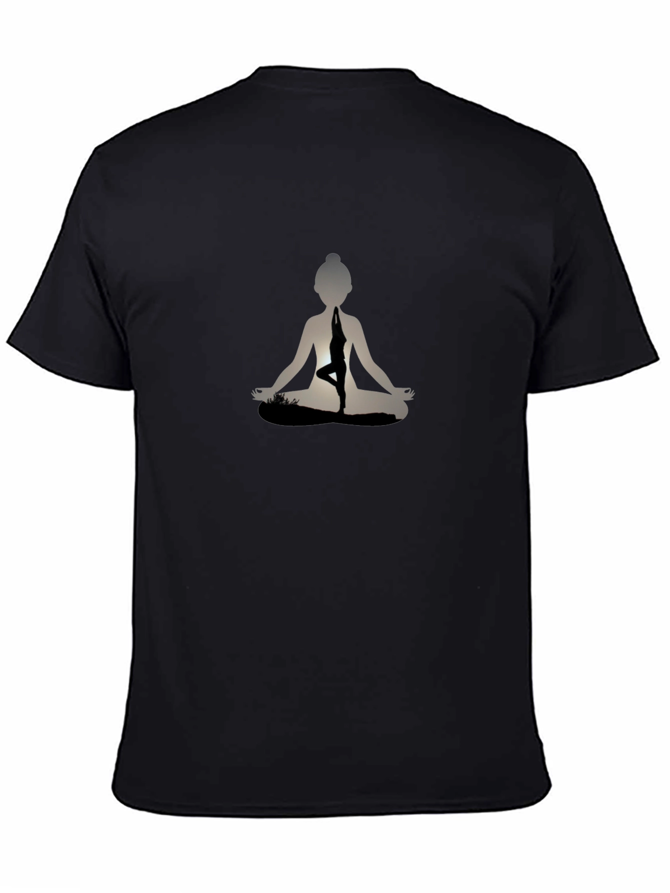 Yoga Silhouette Graphic Black T-Shirt