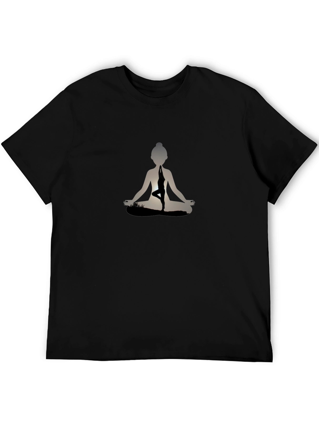 Yoga Silhouette Graphic Black T-Shirt