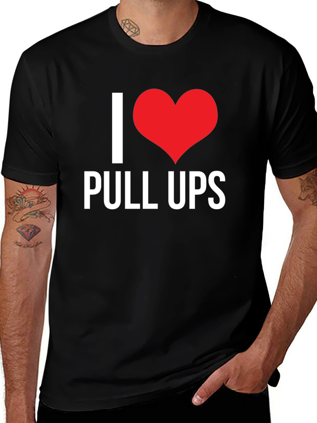 I Love Pull Ups Black T-Shirt