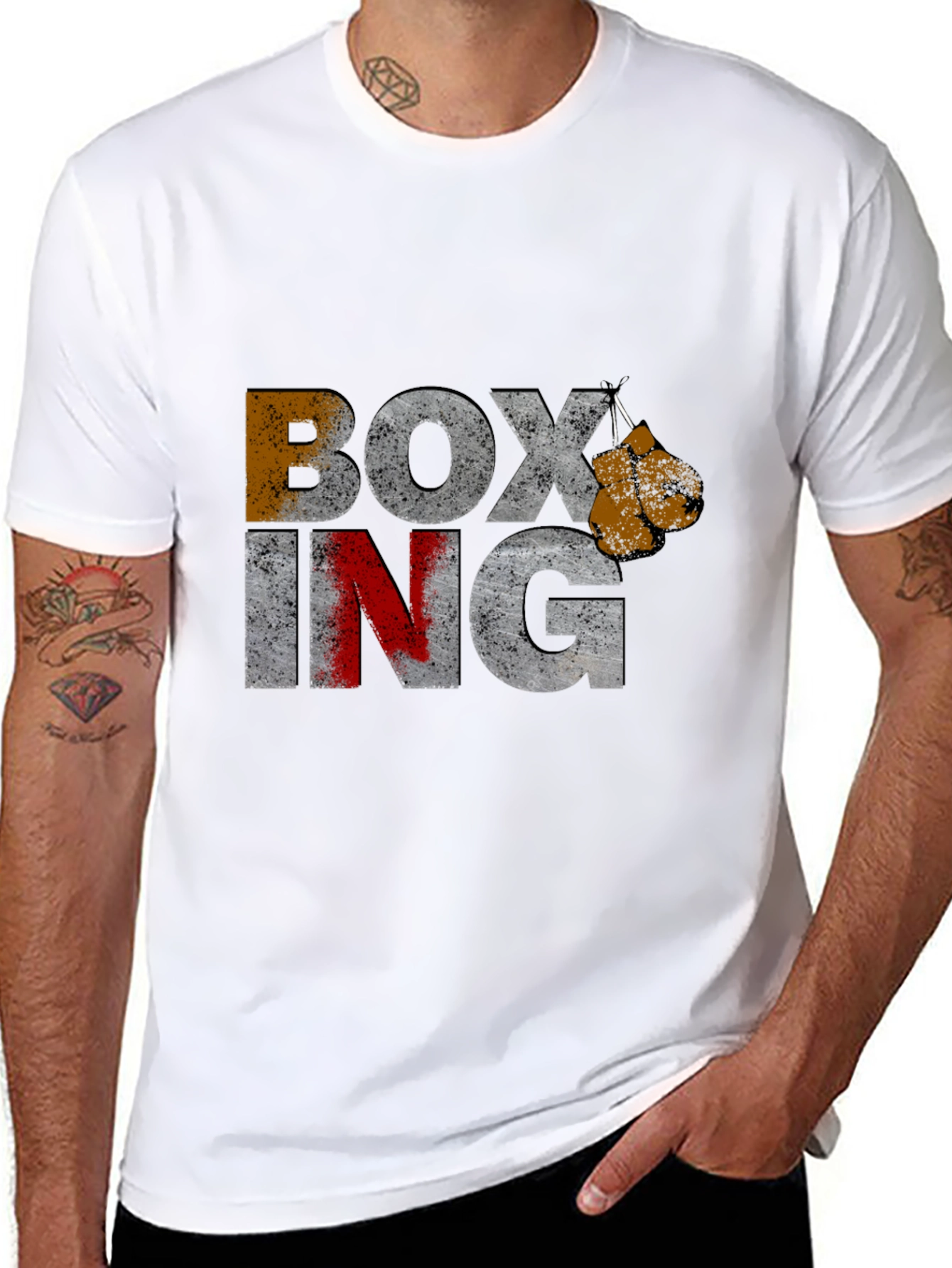 Boxing Gloves Graphic Print T-Shirt