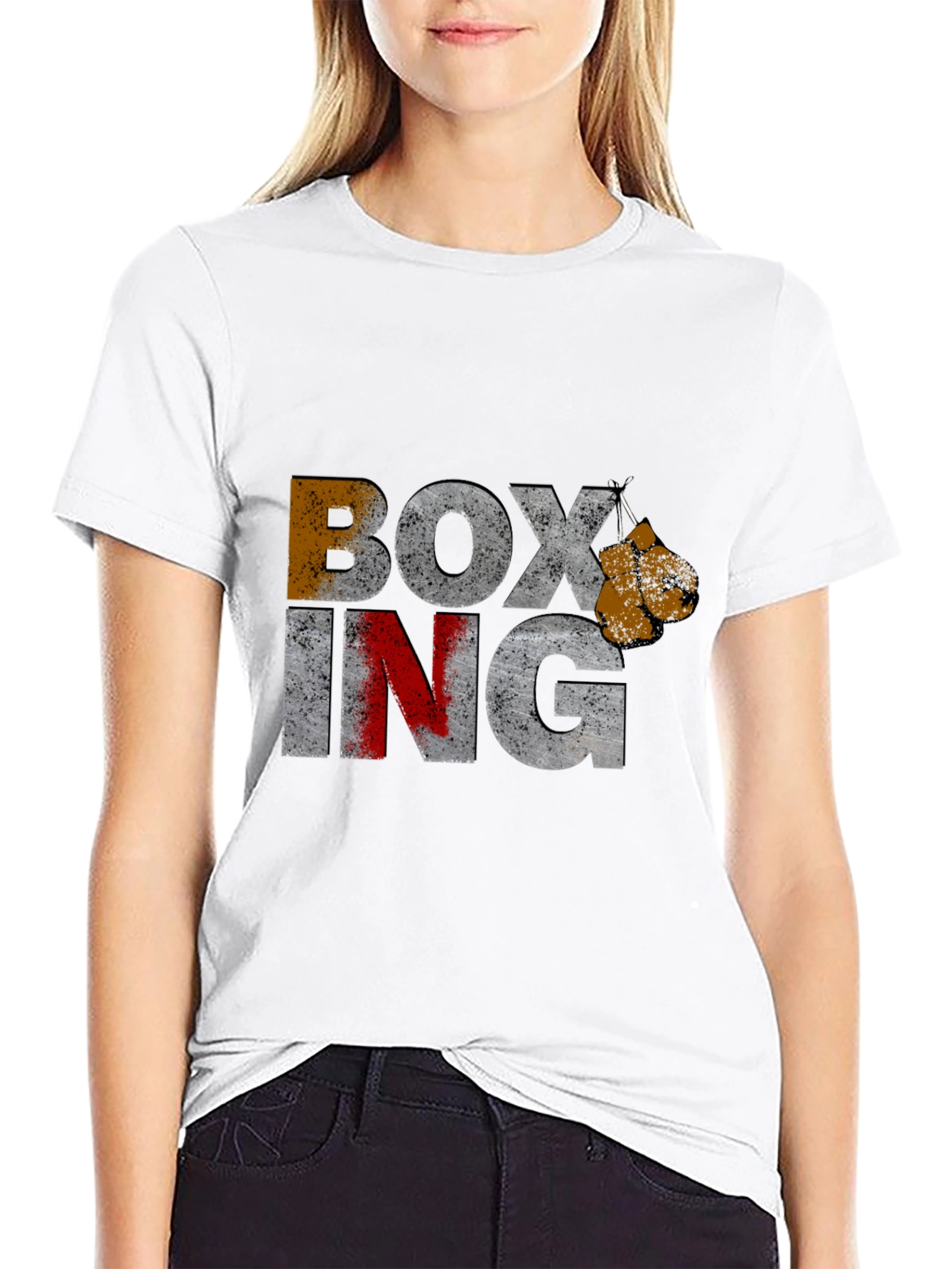 Boxing Gloves Graphic Print T-Shirt