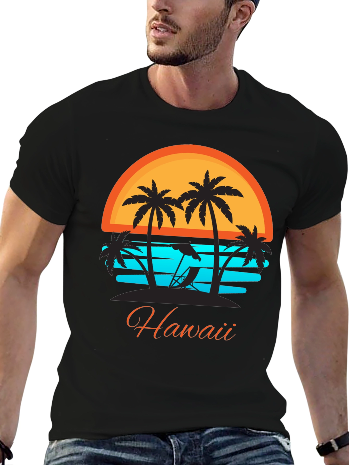 Hawaii Sunset Palm Tree T-Shirt - Vacation Ready
