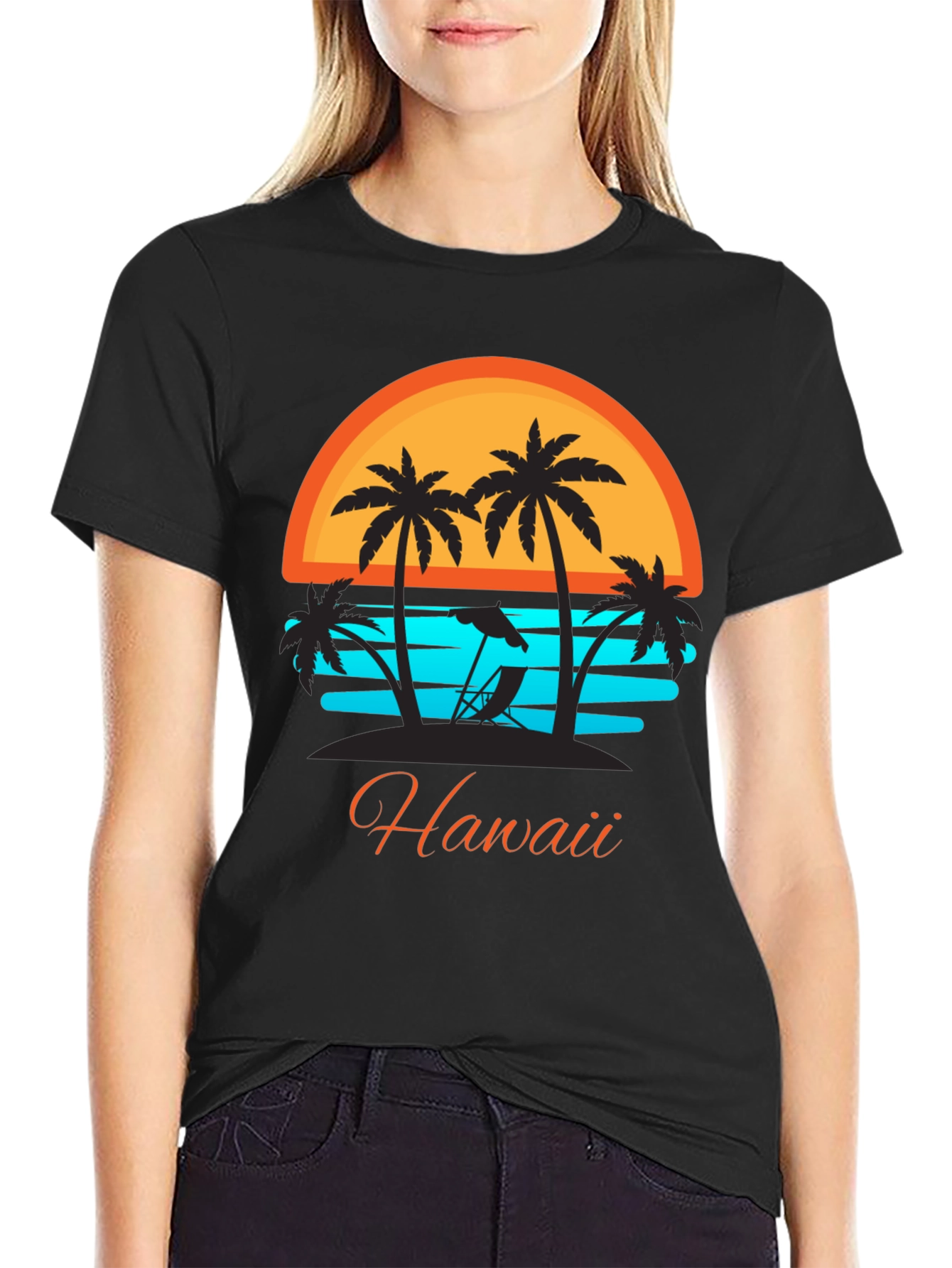 Hawaii Sunset Palm Tree T-Shirt - Vacation Ready