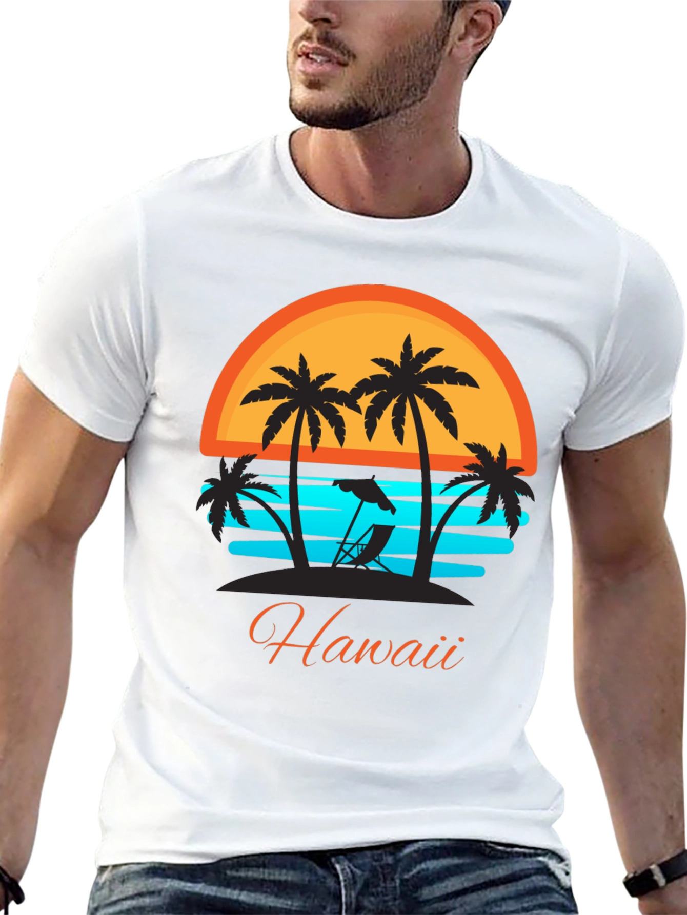 Hawaii Sunset Palm Tree T-Shirt - Vacation Ready