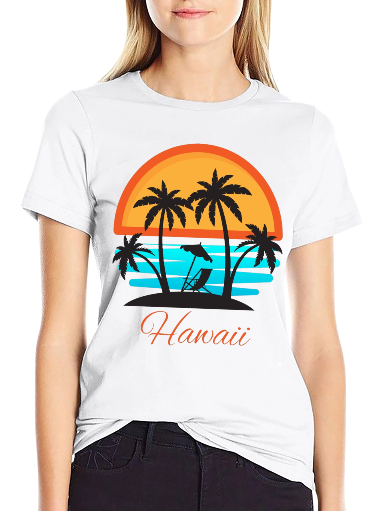 Hawaii Sunset Palm Tree T-Shirt - Vacation Ready