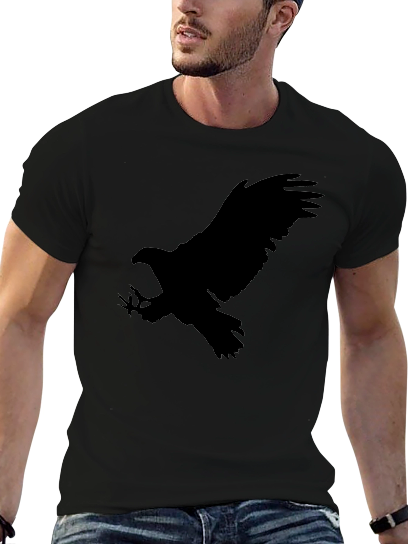 Eagle Silhouette Black Graphic Tee