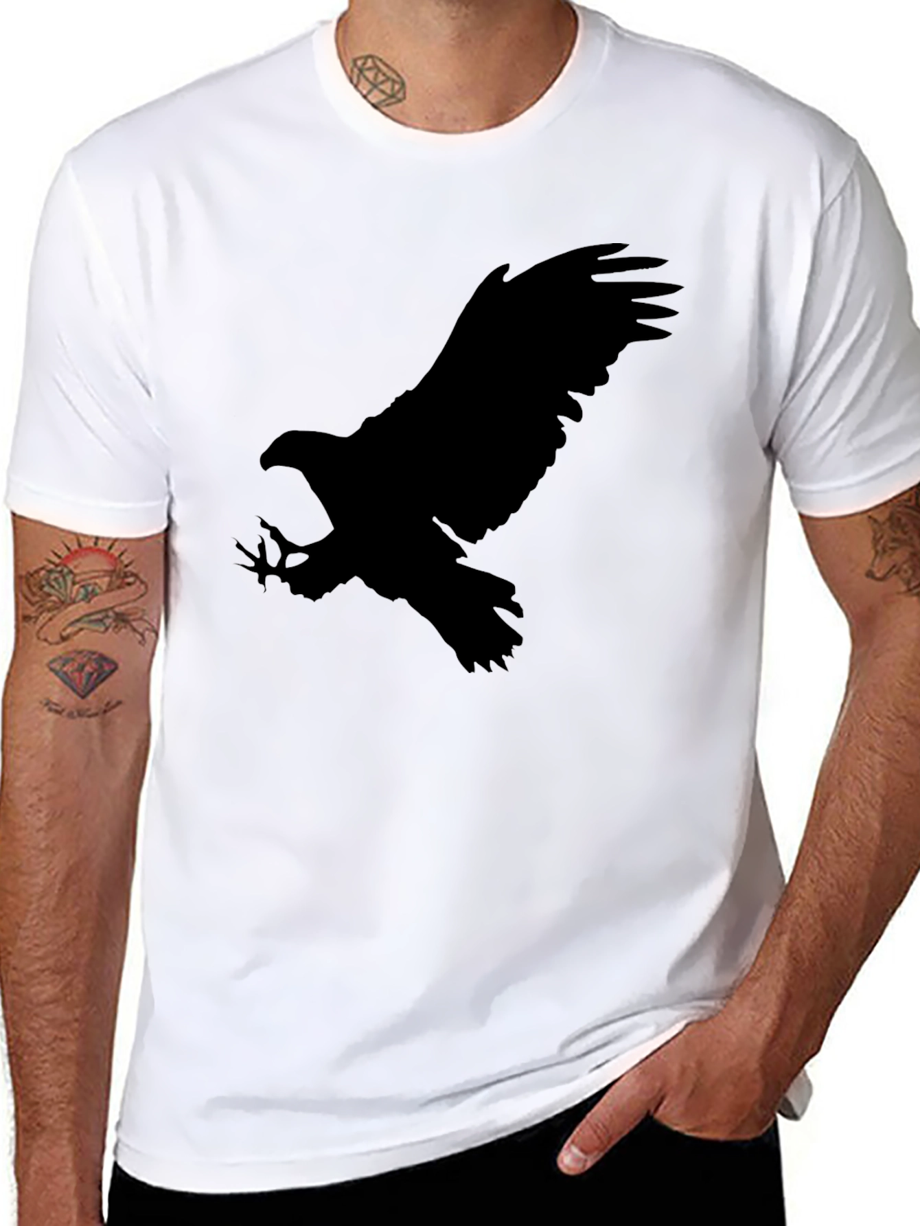 Eagle Silhouette Black Graphic Tee