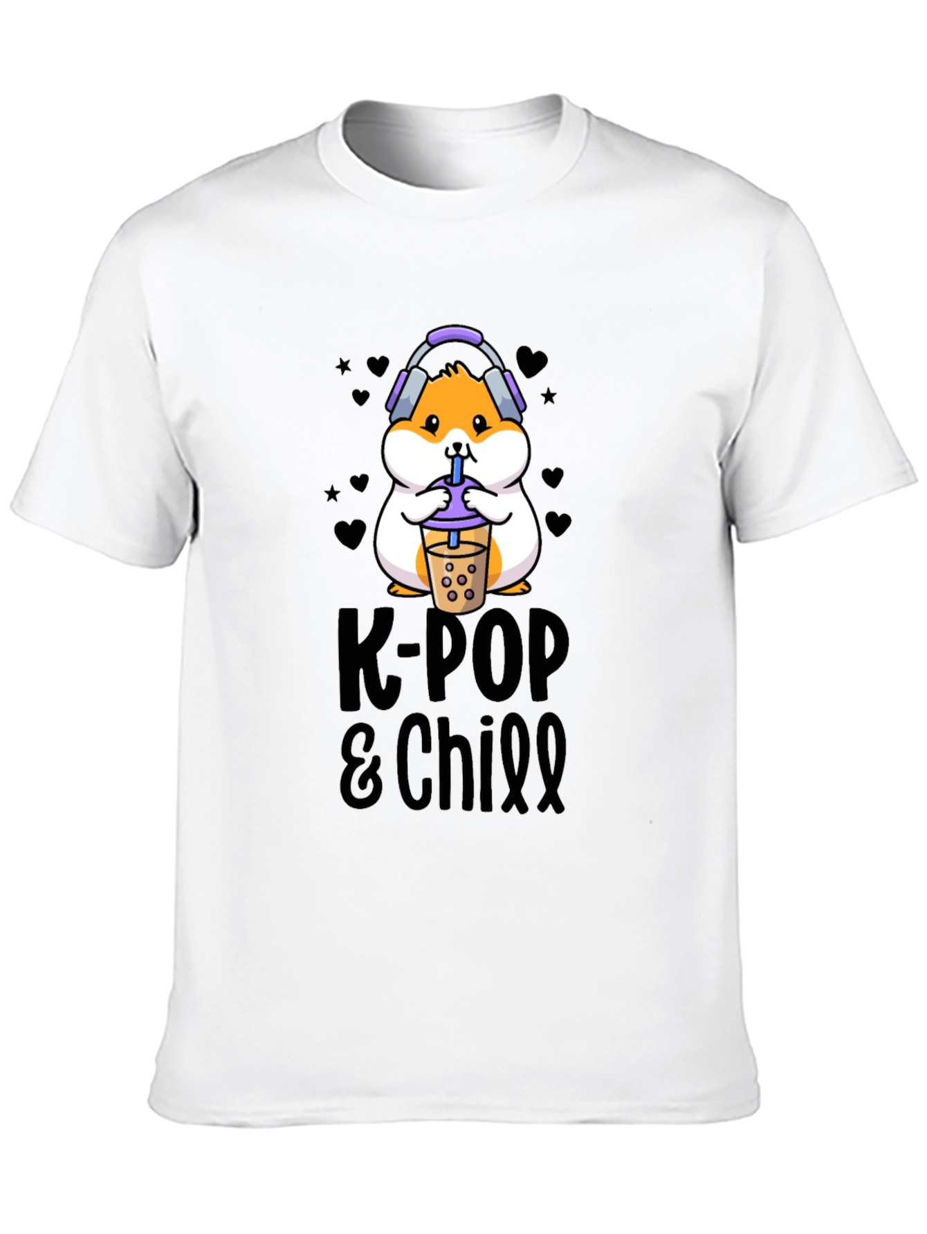 K-Pop & Chill T-Shirt with Hamster Graphic
