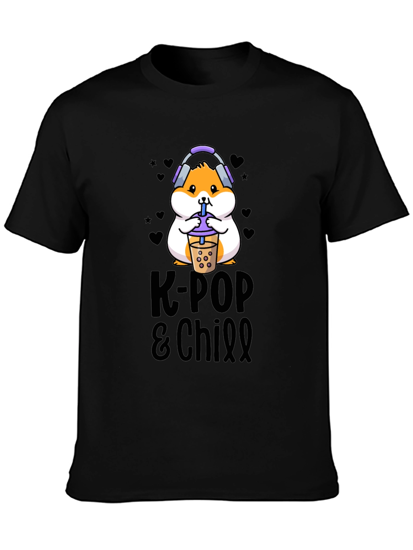 K-Pop & Chill T-Shirt with Hamster Graphic