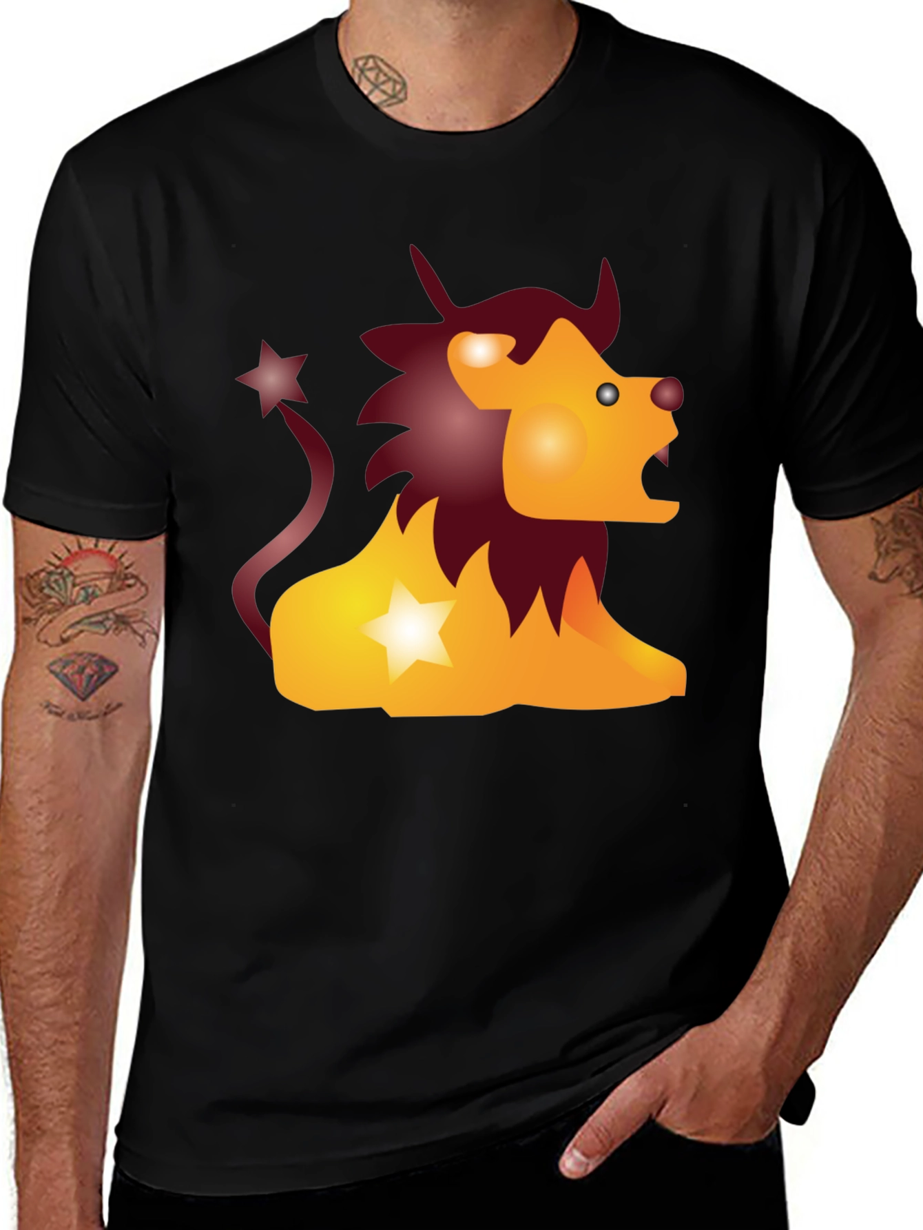Zodiac Leo Graphic Tee - Black Cotton T-Shirt