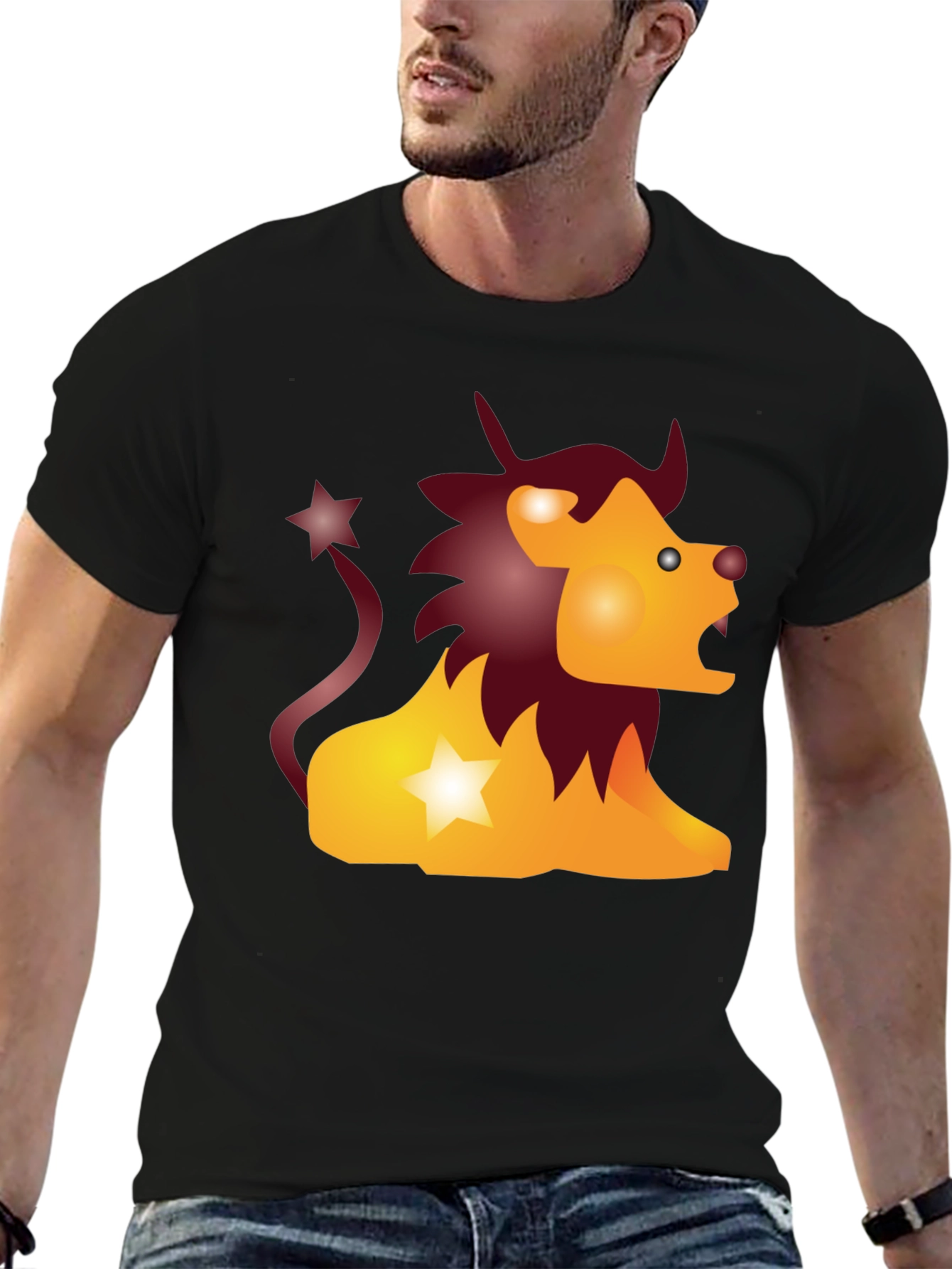 Zodiac Leo Graphic Tee - Black Cotton T-Shirt