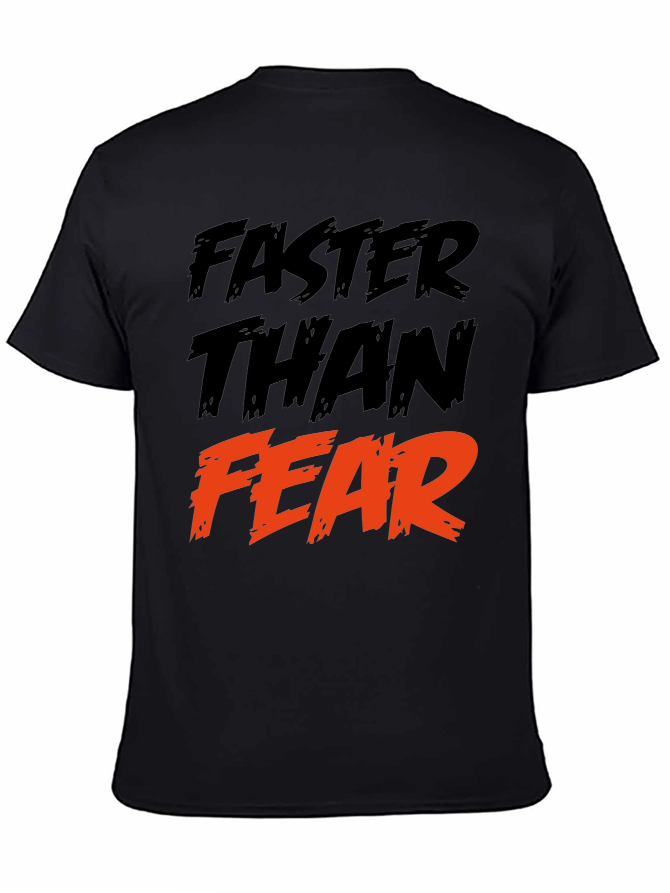Faster Than Fear Graphic Tee - Black Cotton T-Shirt