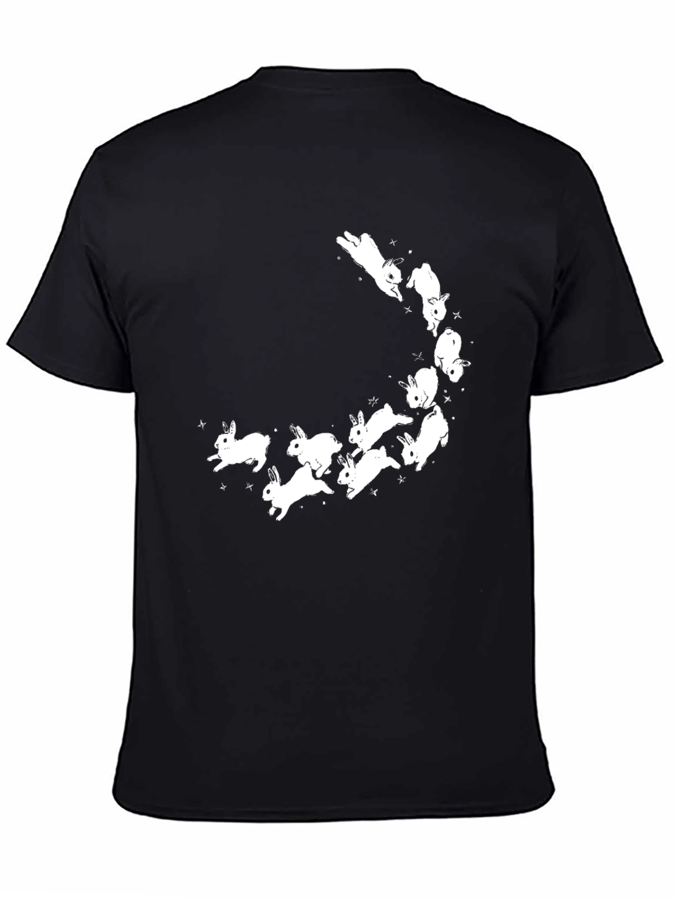 Bunny Constellation Graphic Tee - Soft Black Cotton