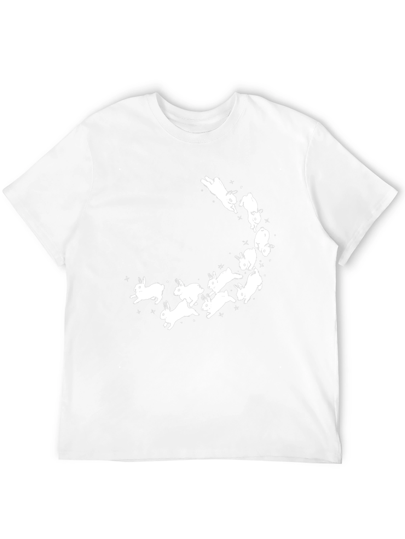 Bunny Constellation Graphic Tee - Soft Black Cotton