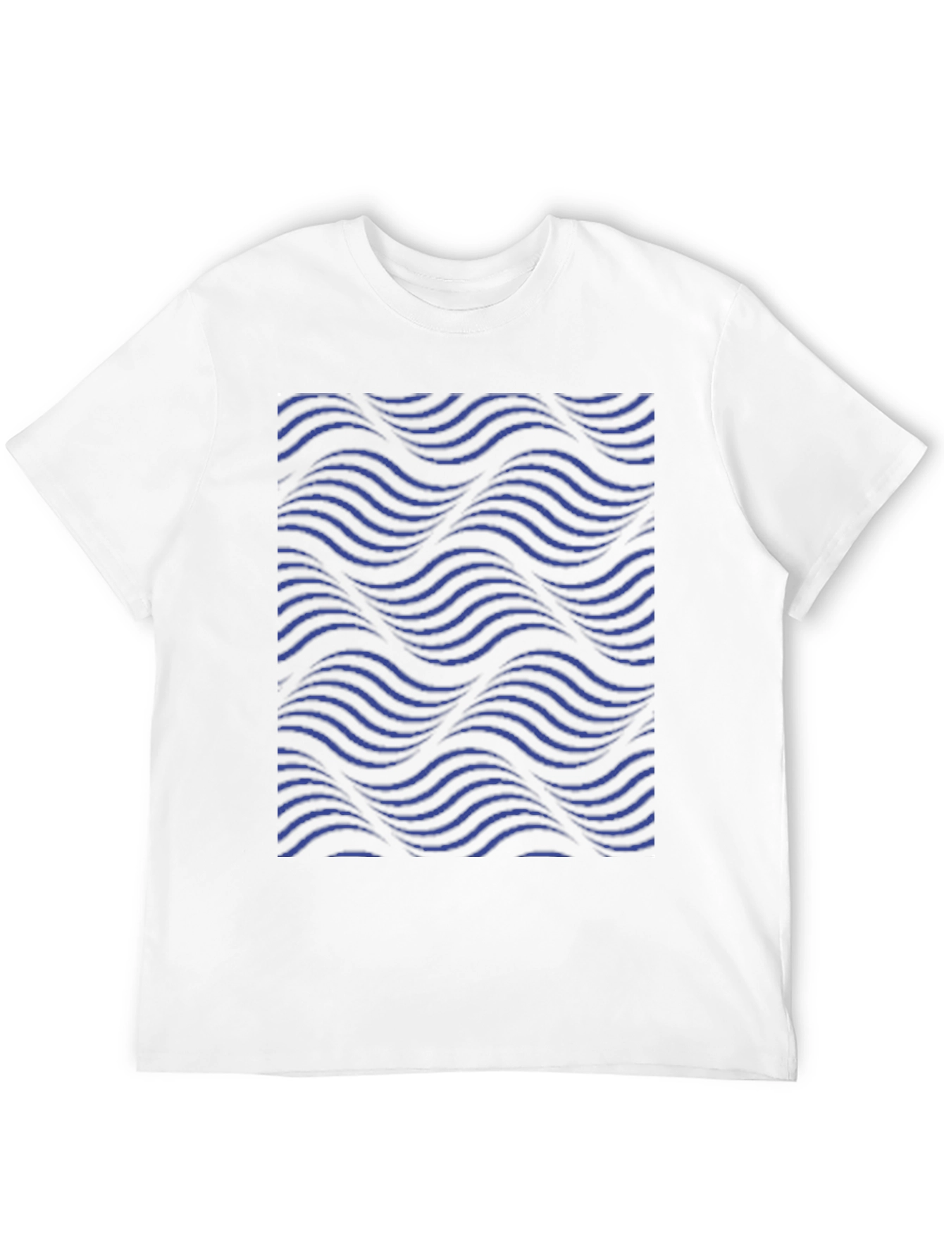 Abstract Wave Pattern Black T-Shirt