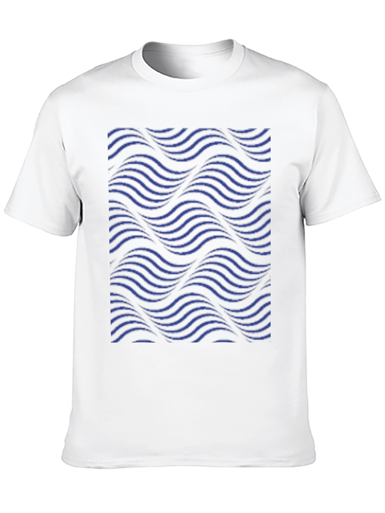 Abstract Wave Pattern Black T-Shirt