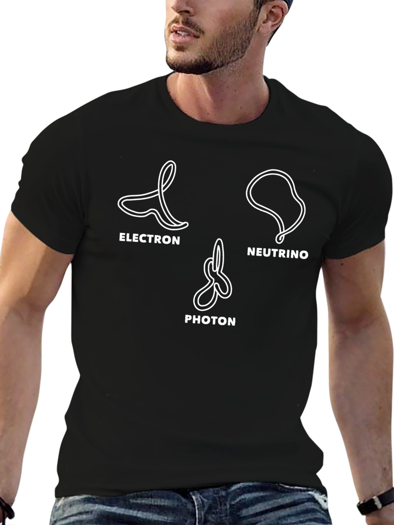 Science Particle T-Shirt: Electron Neutrino Photon