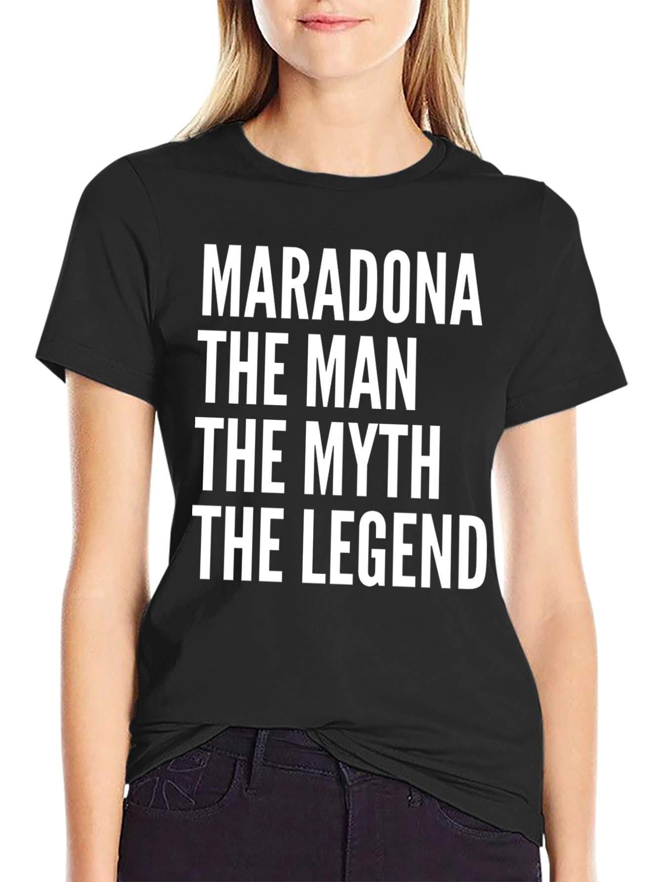 Maradona Legend Black Graphic T-Shirt